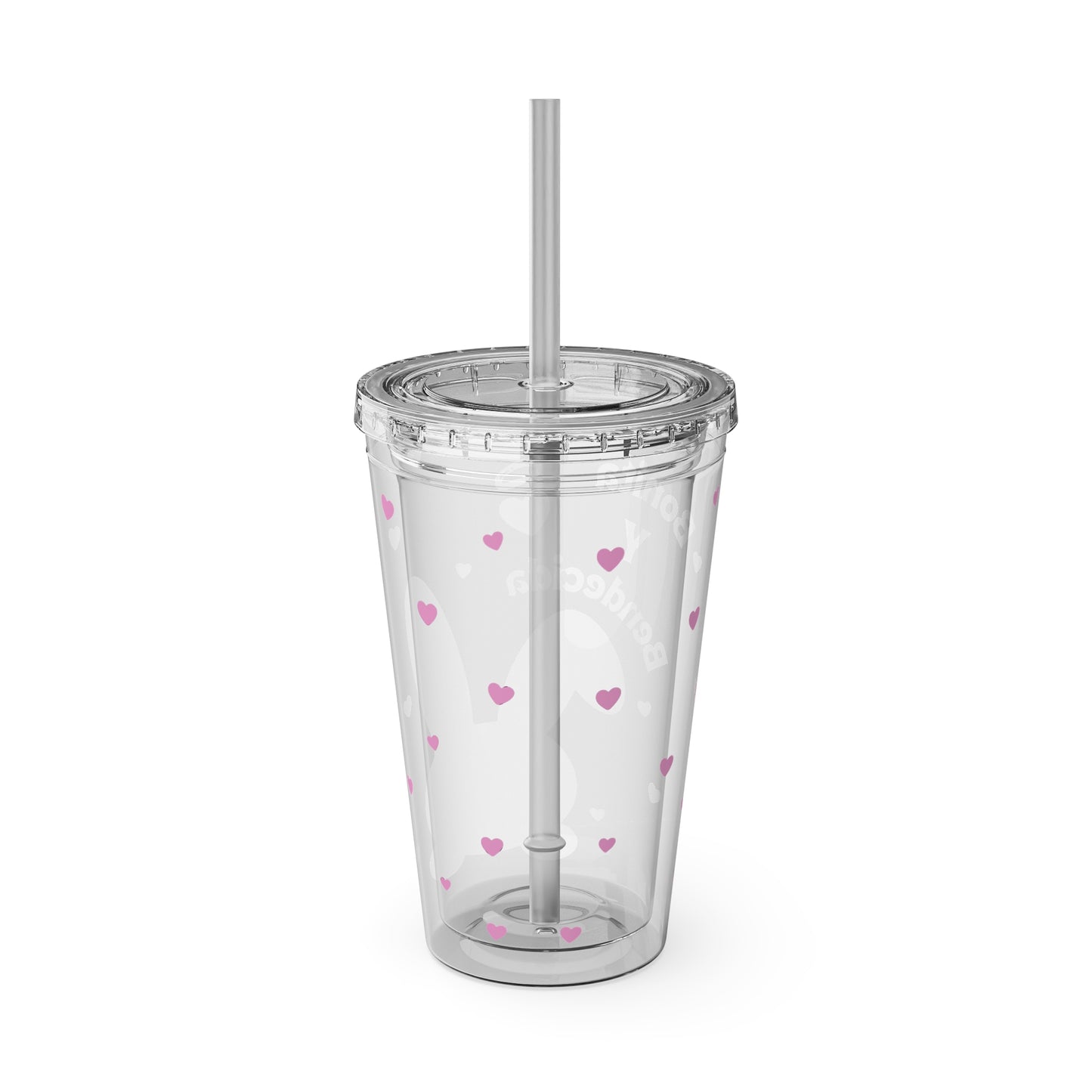 Bonita y Bendecida Pink Bunny Tumbler with Straw, 16oz