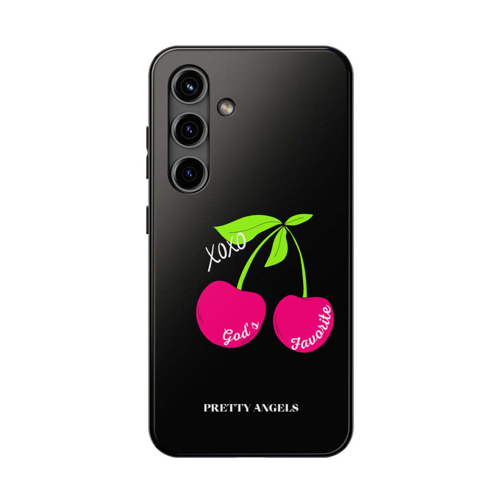 Tough Phone Case — 'God's Favorite' with Hot Pink Cherry