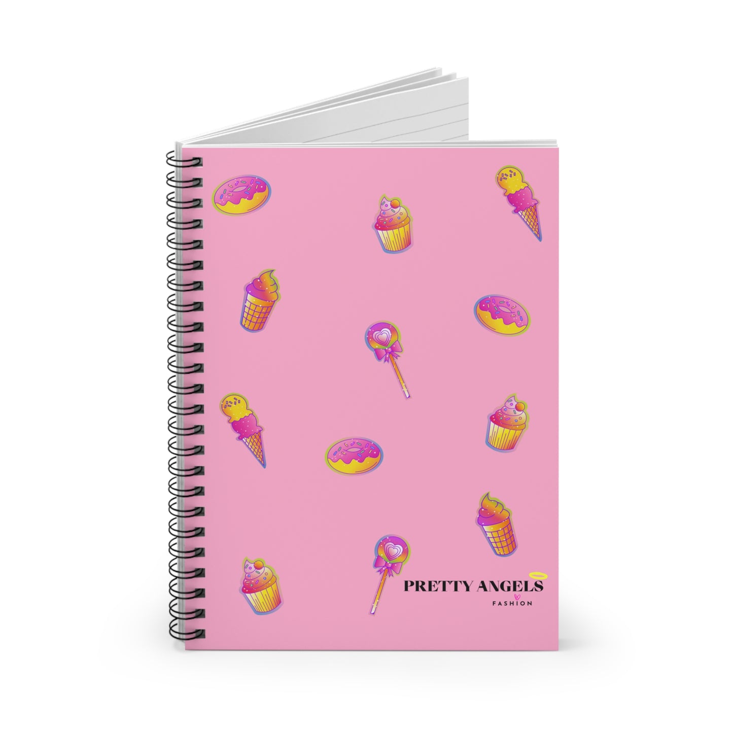 Sweet Treats Spiral Notebook - Ruled Line Journal with Cupcakes, Donuts, Lollipops, and Ice Cream
