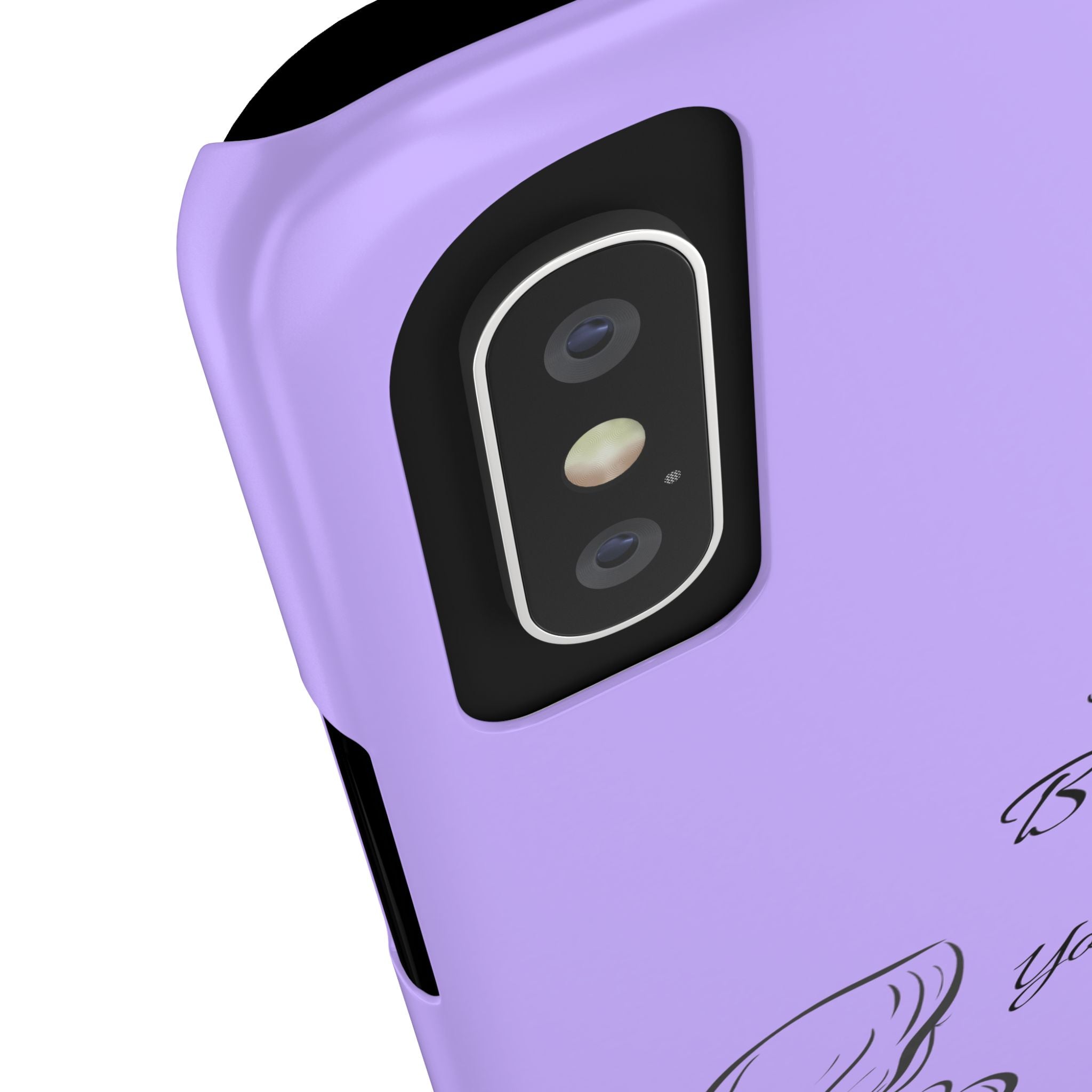 Always Believe in Yourself Phone Case - Lavender Aesthetic Slim Cover with Sketch of Baddie Girl for Confident, Empowered Girls