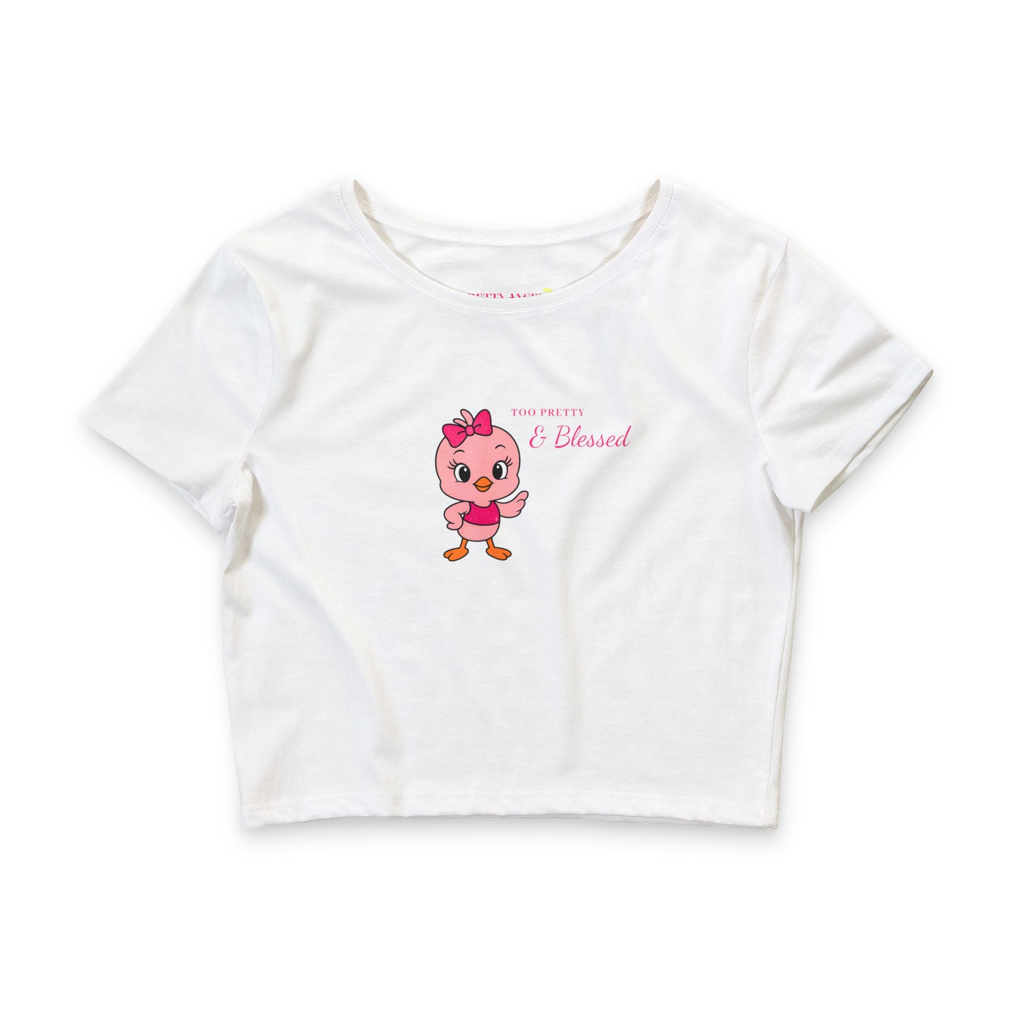 Too Pretty & Blessed Adorable Pink Bird Crop Tee