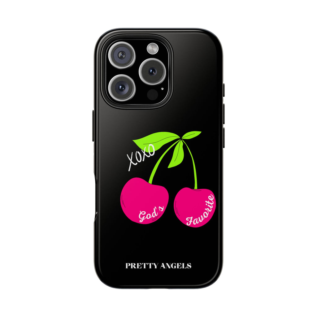 Tough Phone Case — 'God's Favorite' with Hot Pink Cherry