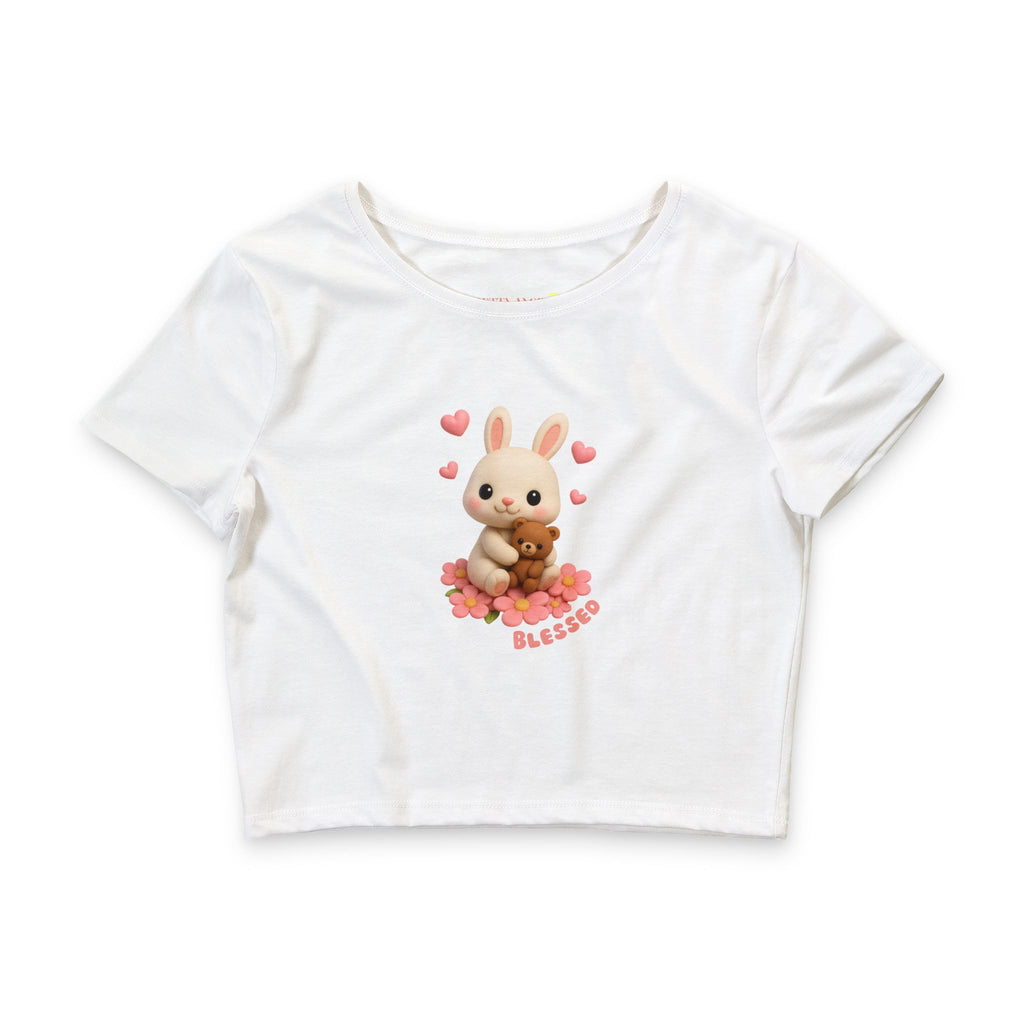 Blessed Baby Bunny & Teddy Bear Crop Tee