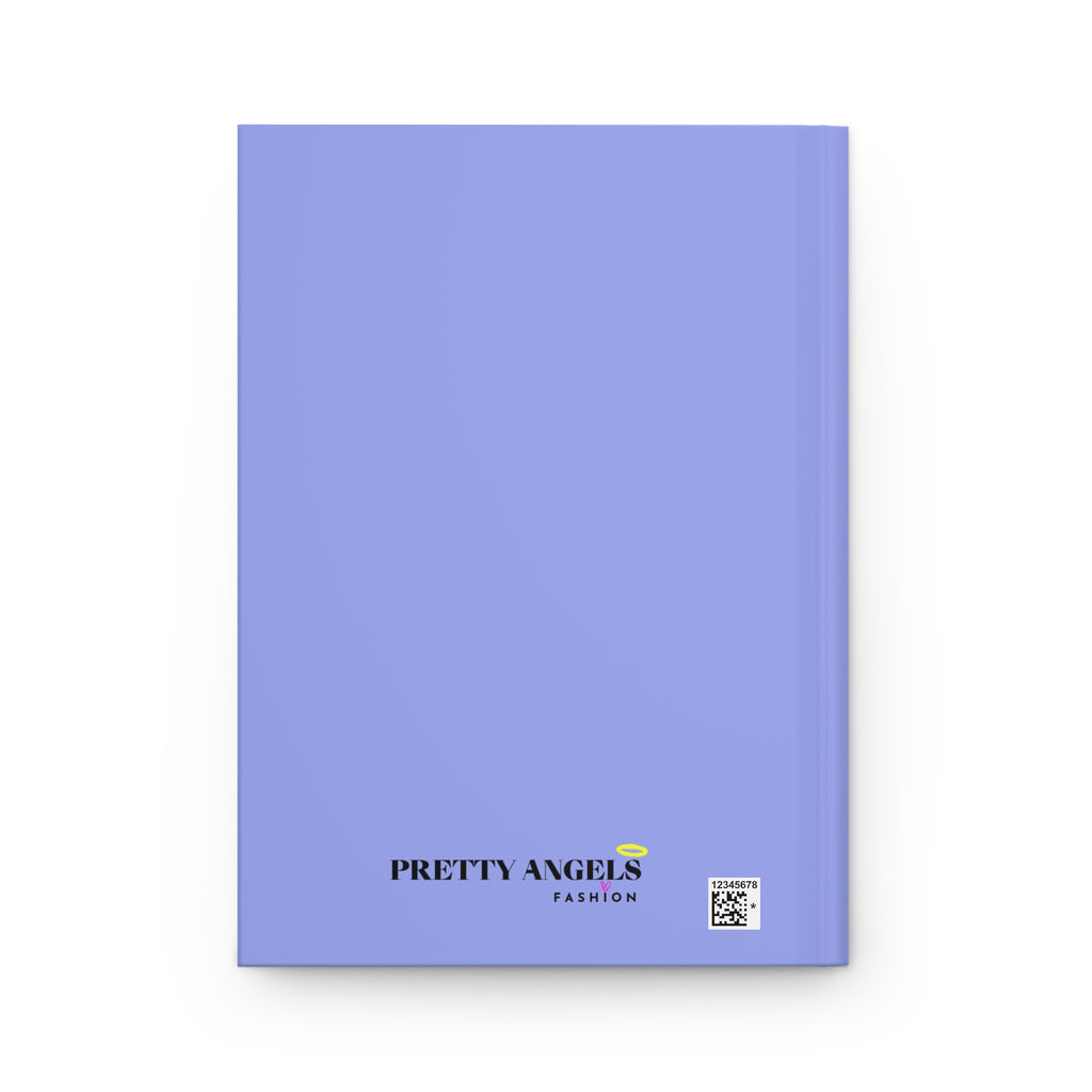 Happy Thoughts Hardcover Journal — Cute Blue-Bow Bunny with Sparkles