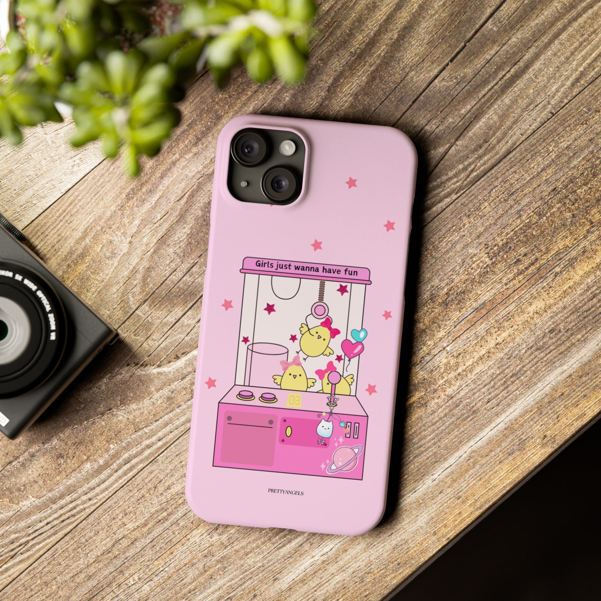 Cute Girls' Phone Case - Fun Vibe Slim Phone Cases, Cute Phone Cover, Kawaii Phone Case, Fun Pink Design, Gift for Her