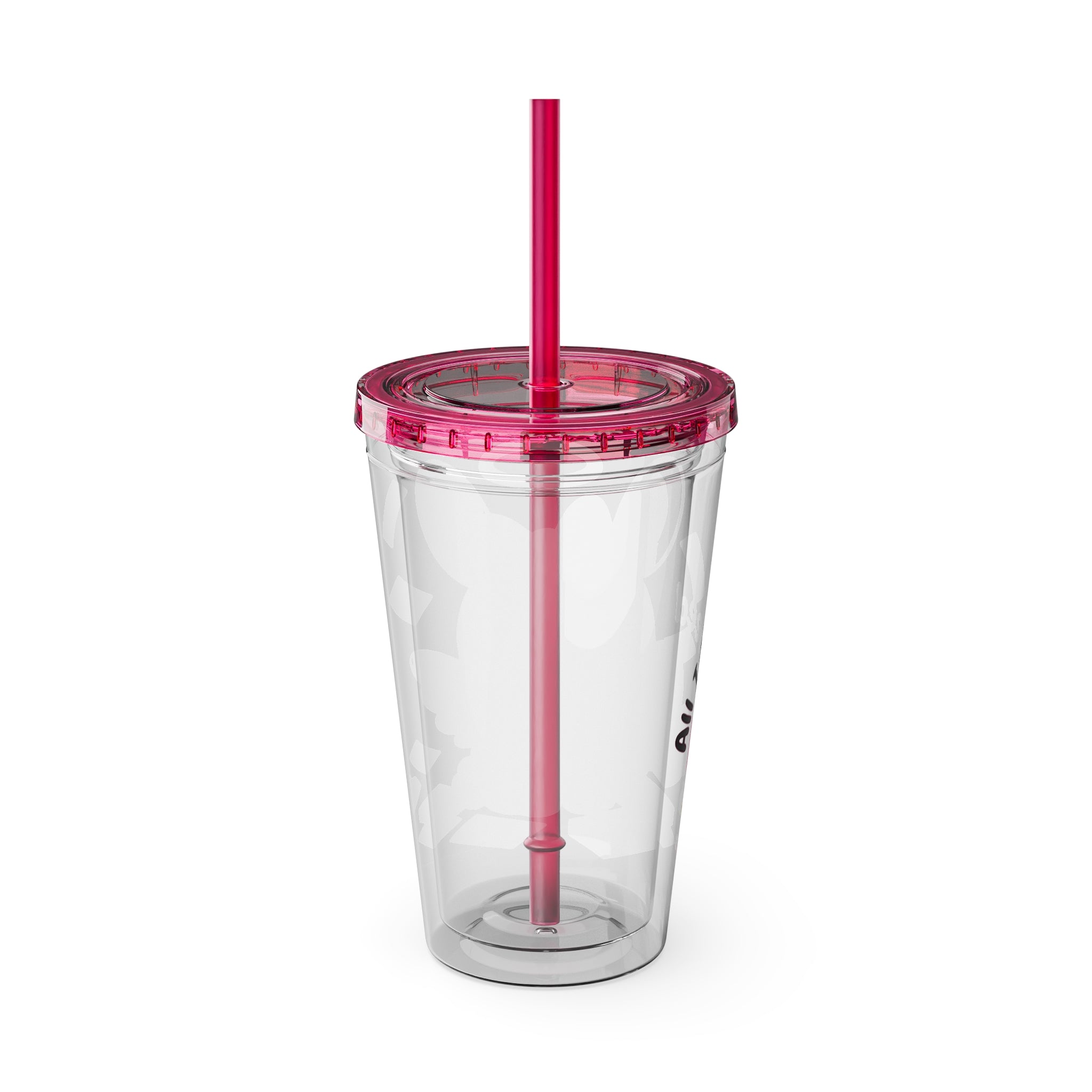 “All I Need” 16oz Acrylic Tumbler - Clear Cup with Pink Angel Bunny, Baby Bottles & Money | Cute Girly Cup for Soft Spoiled Baddies