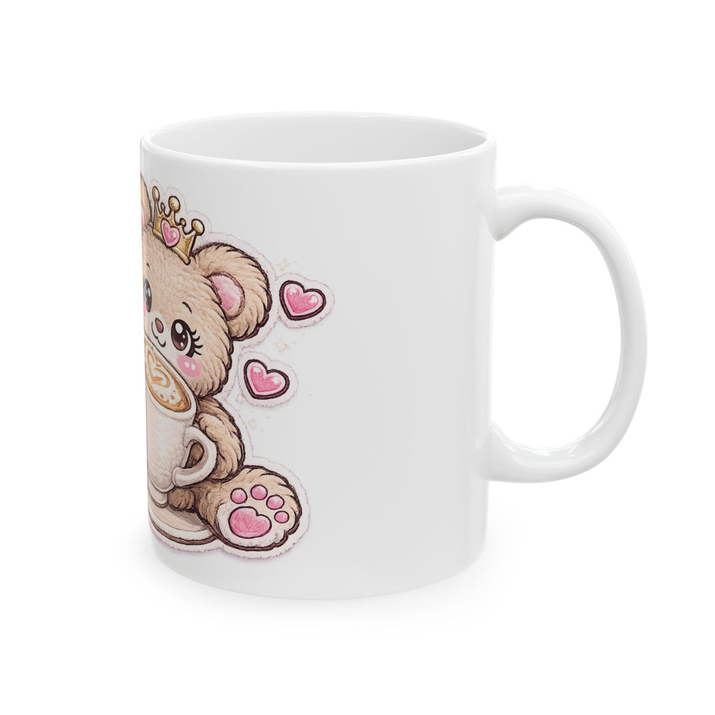 Cute Bear Princess/Queen Coffee Mug — 'Blessed Girl's Morning Essential' Ceramic Mug (11oz/15oz)