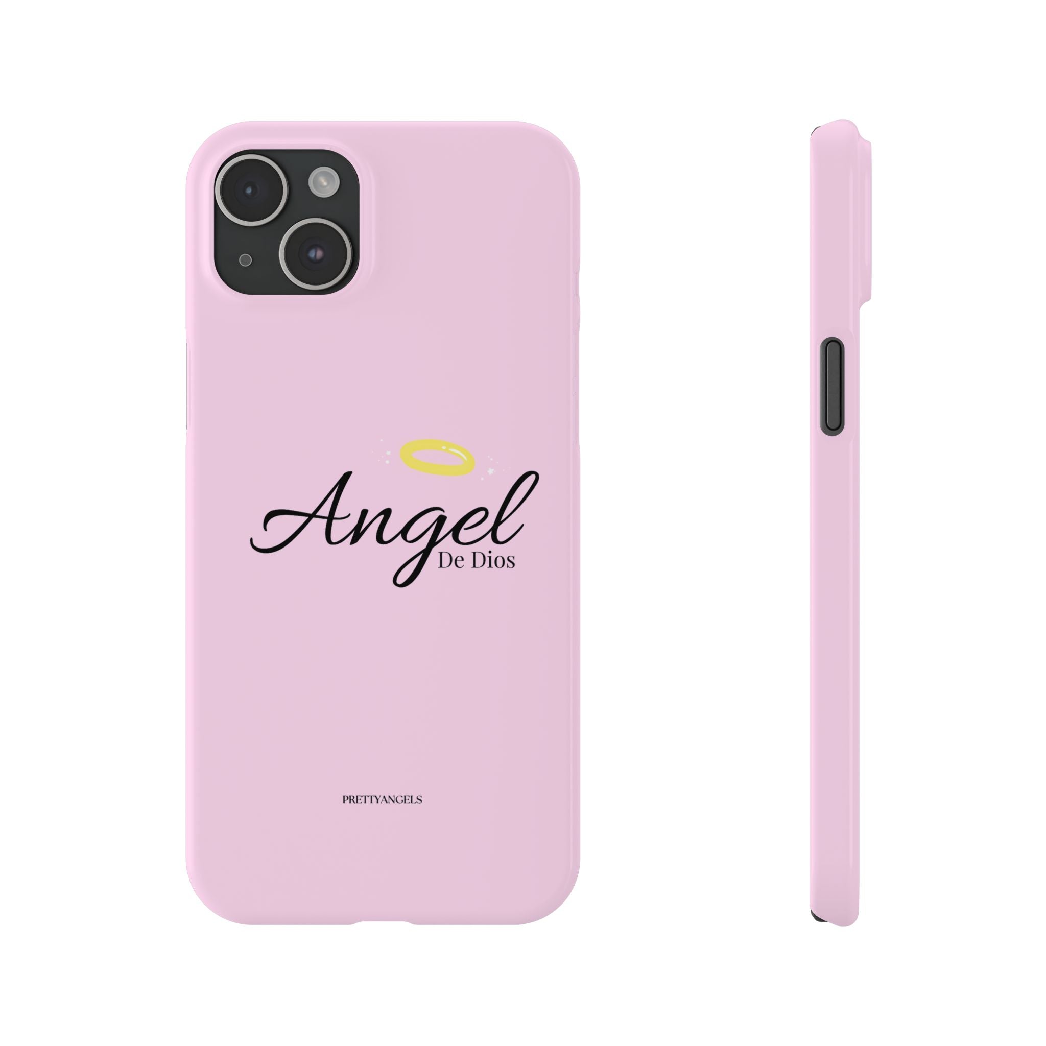 Angel De Dios Pink Slim Phone Case - Lightweight, Protective & Faith-Inspired for Latina Baddies, Girly Trendy Accessory
