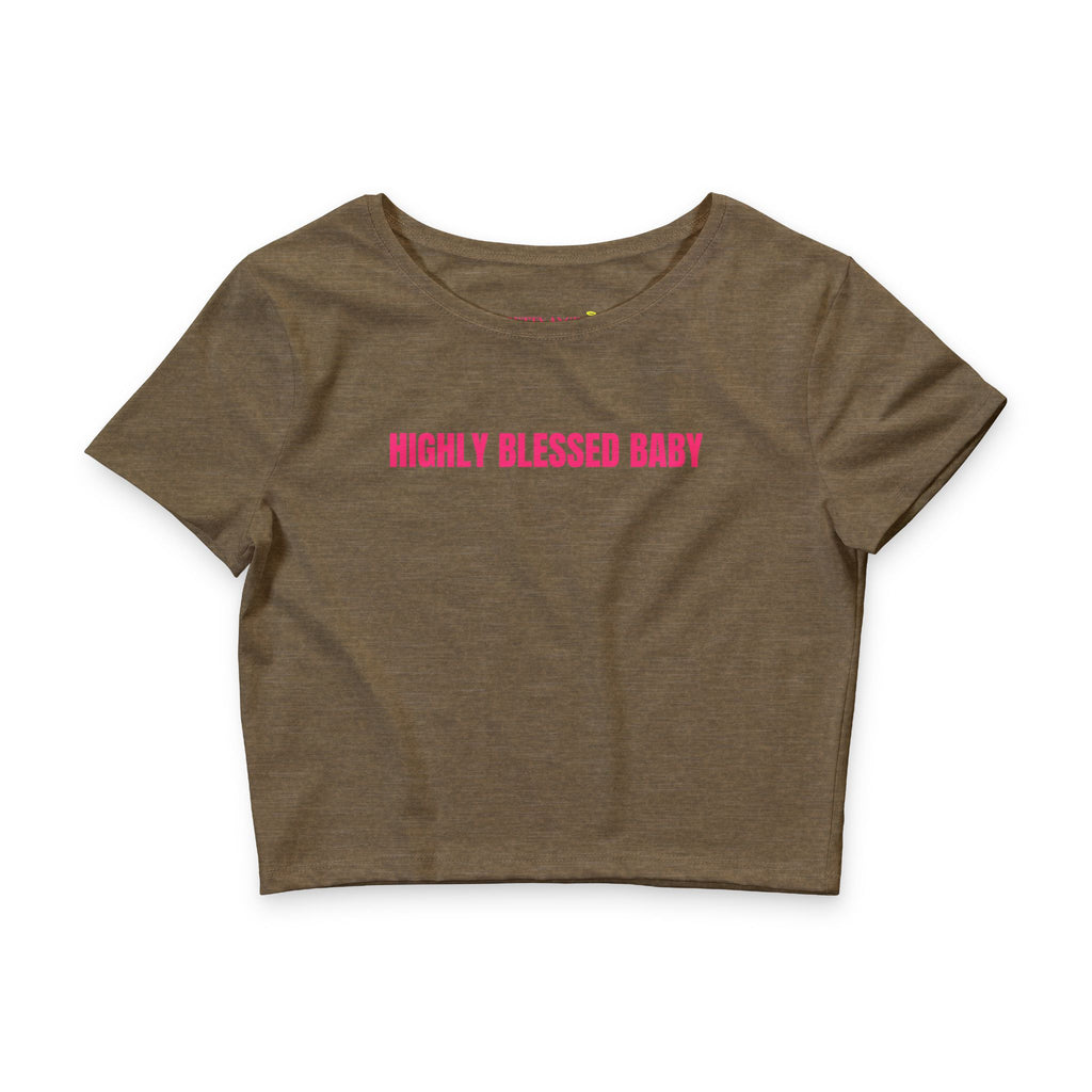 Highly Blessed Baby Crop Tee — Women’s Faith-Inspired White Crop Top