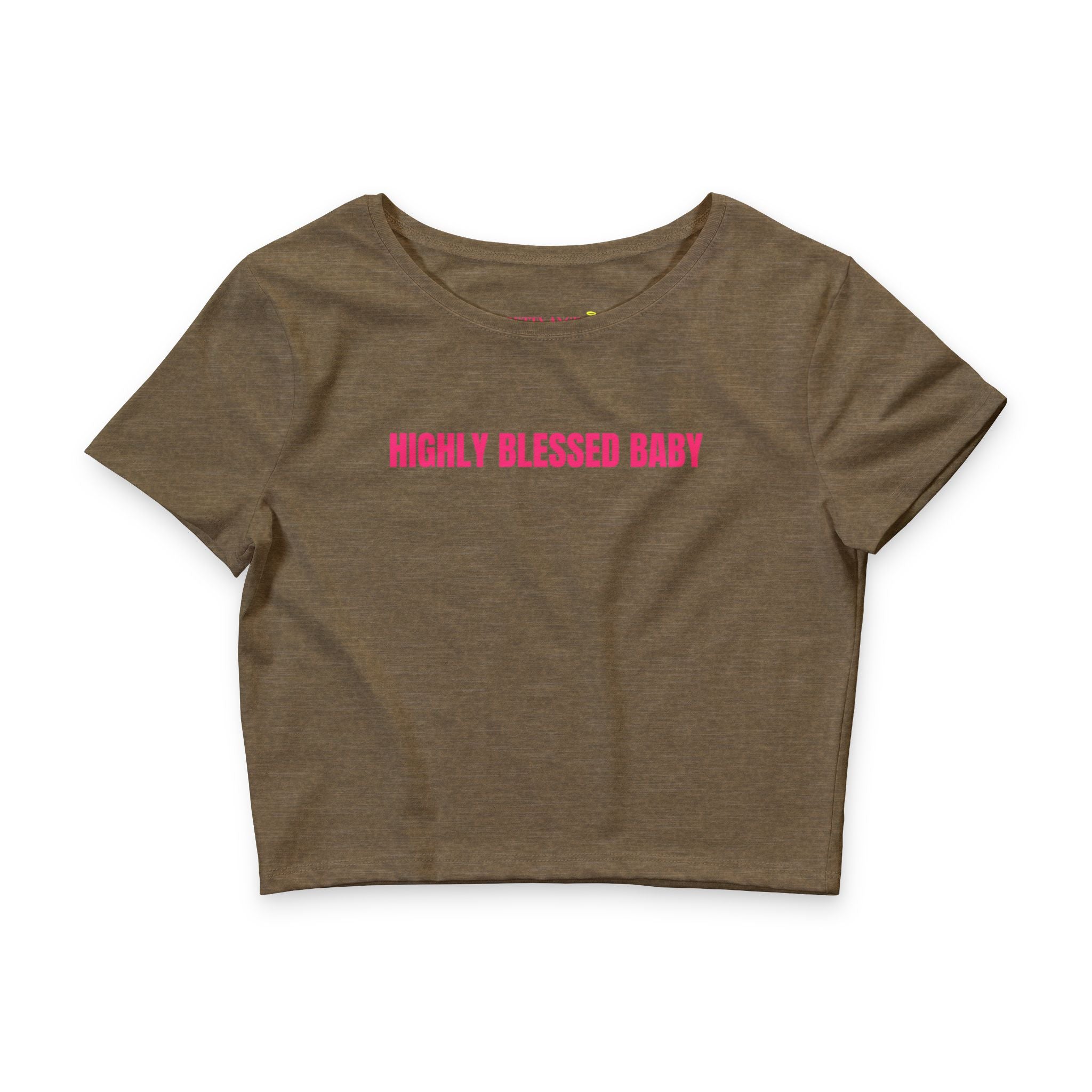 Highly Blessed Baby Crop Tee — Women’s Faith-Inspired White Crop Top