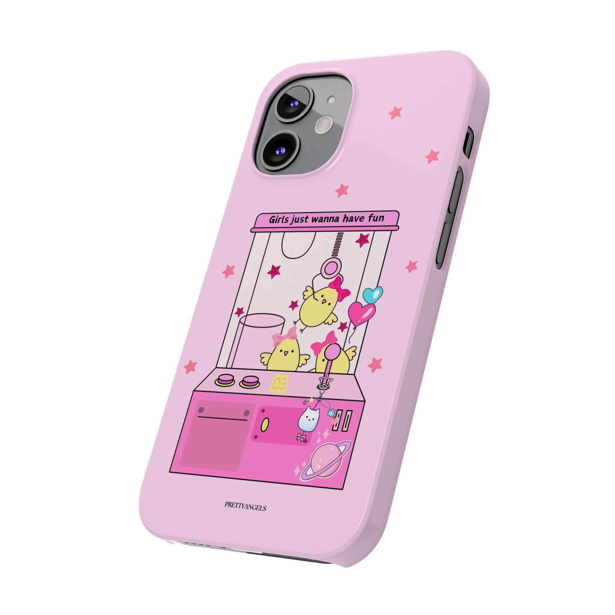 Cute Girls' Phone Case - Fun Vibe Slim Phone Cases, Cute Phone Cover, Kawaii Phone Case, Fun Pink Design, Gift for Her