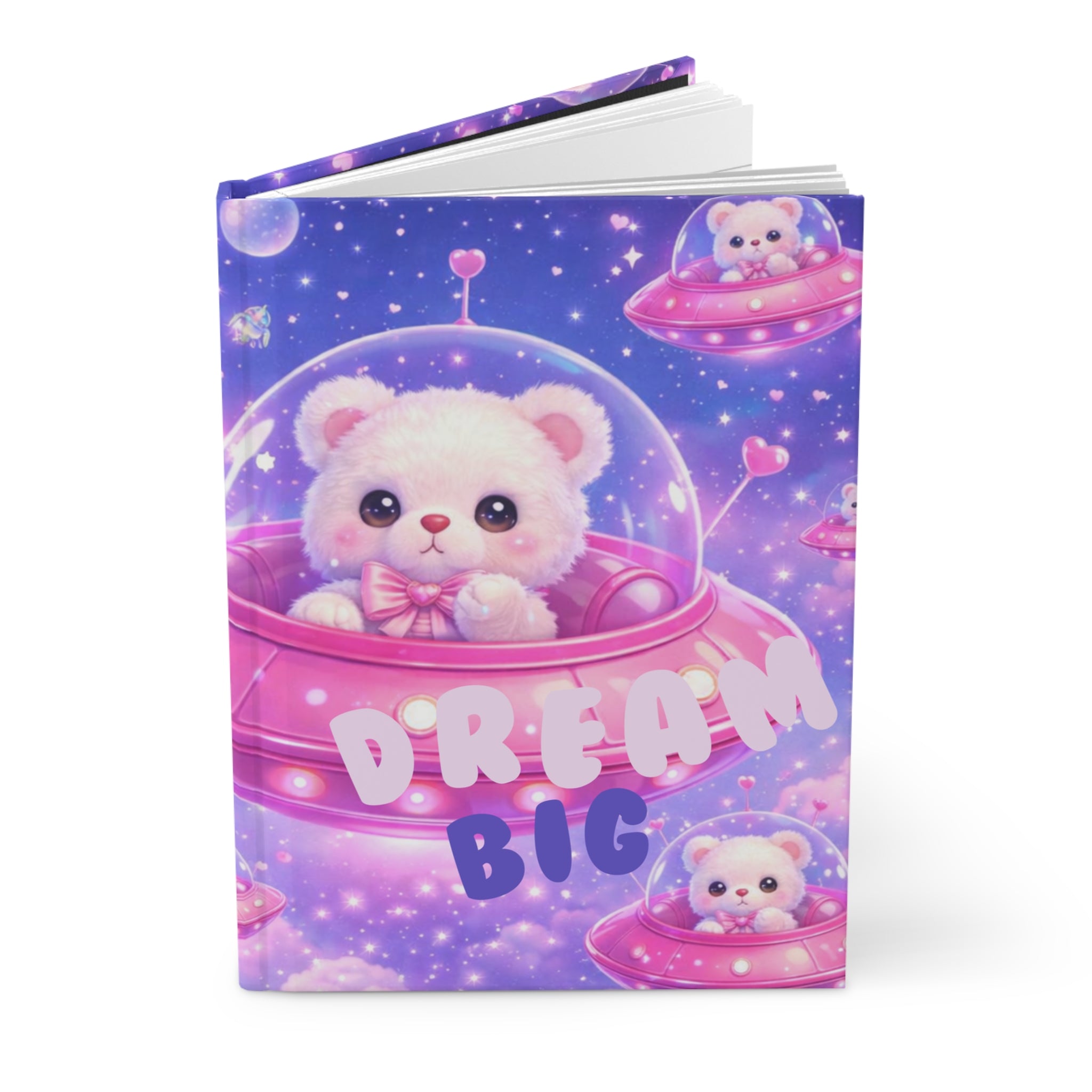 Dream Big Purple Galaxy Hardcover Journal — Teddy Bears in Space