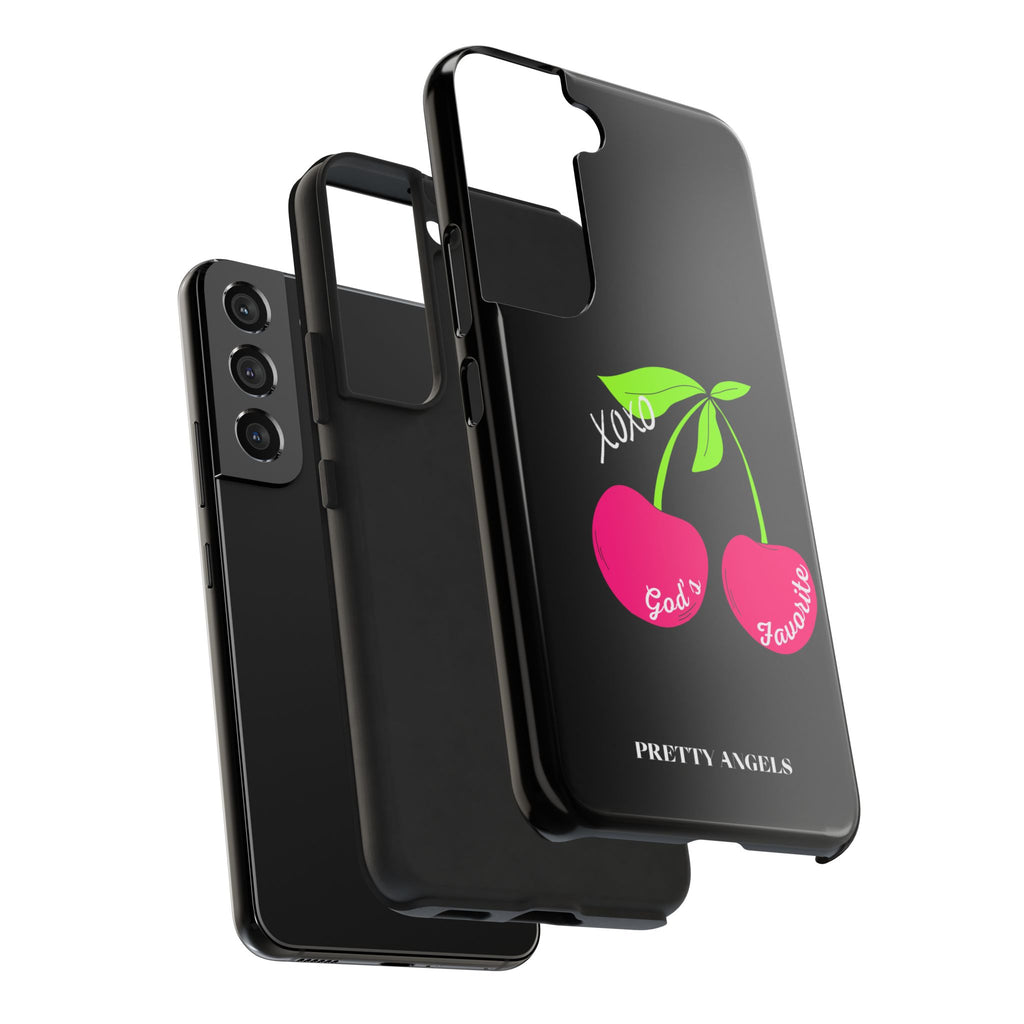 Tough Phone Case — 'God's Favorite' with Hot Pink Cherry