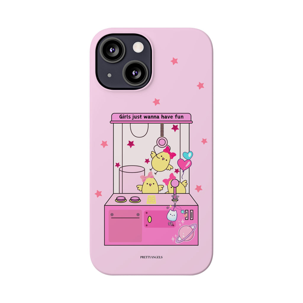 Cute Girls' Phone Case - Fun Vibe Slim Phone Cases, Cute Phone Cover, Kawaii Phone Case, Fun Pink Design, Gift for Her