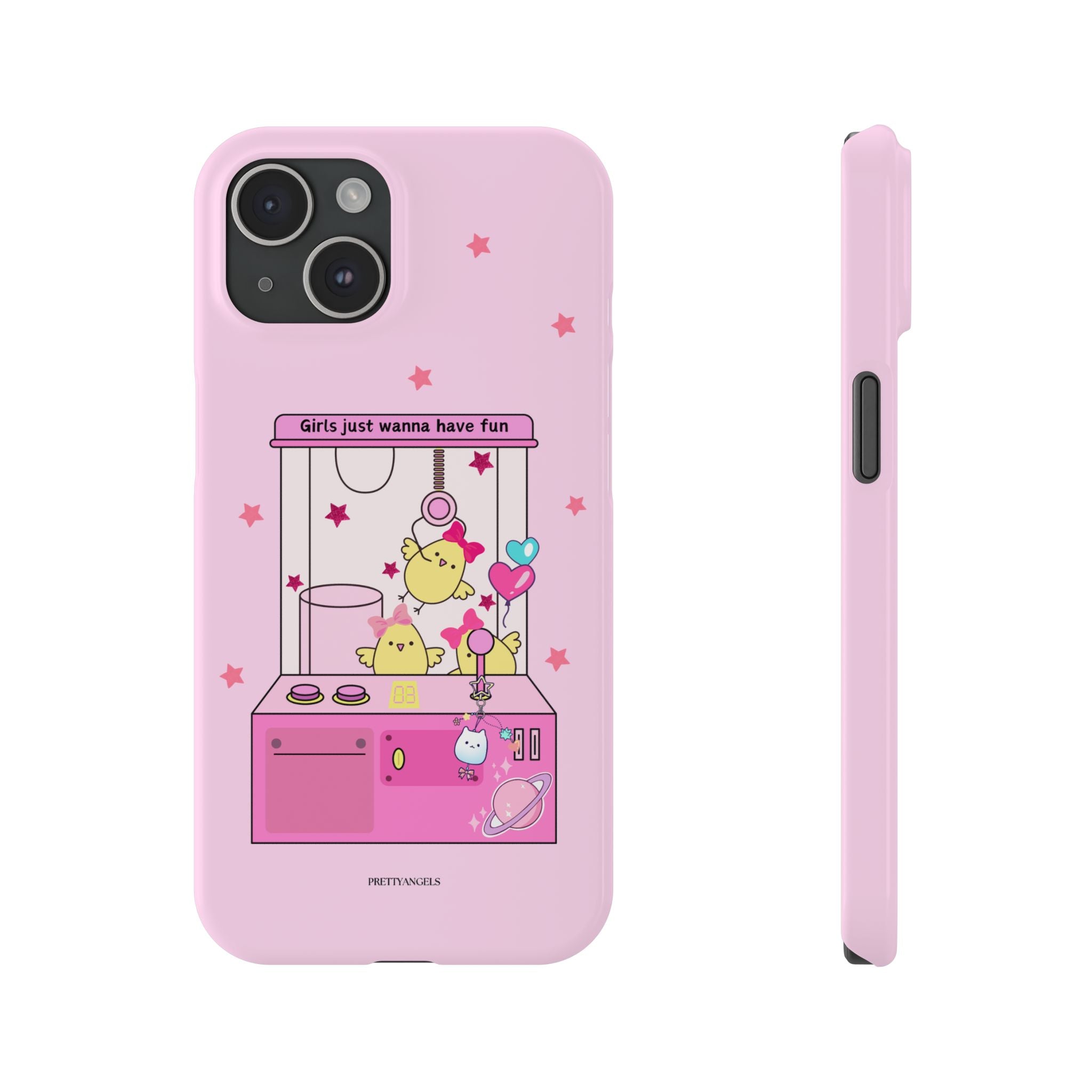 Cute Girls' Phone Case - Fun Vibe Slim Phone Cases, Cute Phone Cover, Kawaii Phone Case, Fun Pink Design, Gift for Her