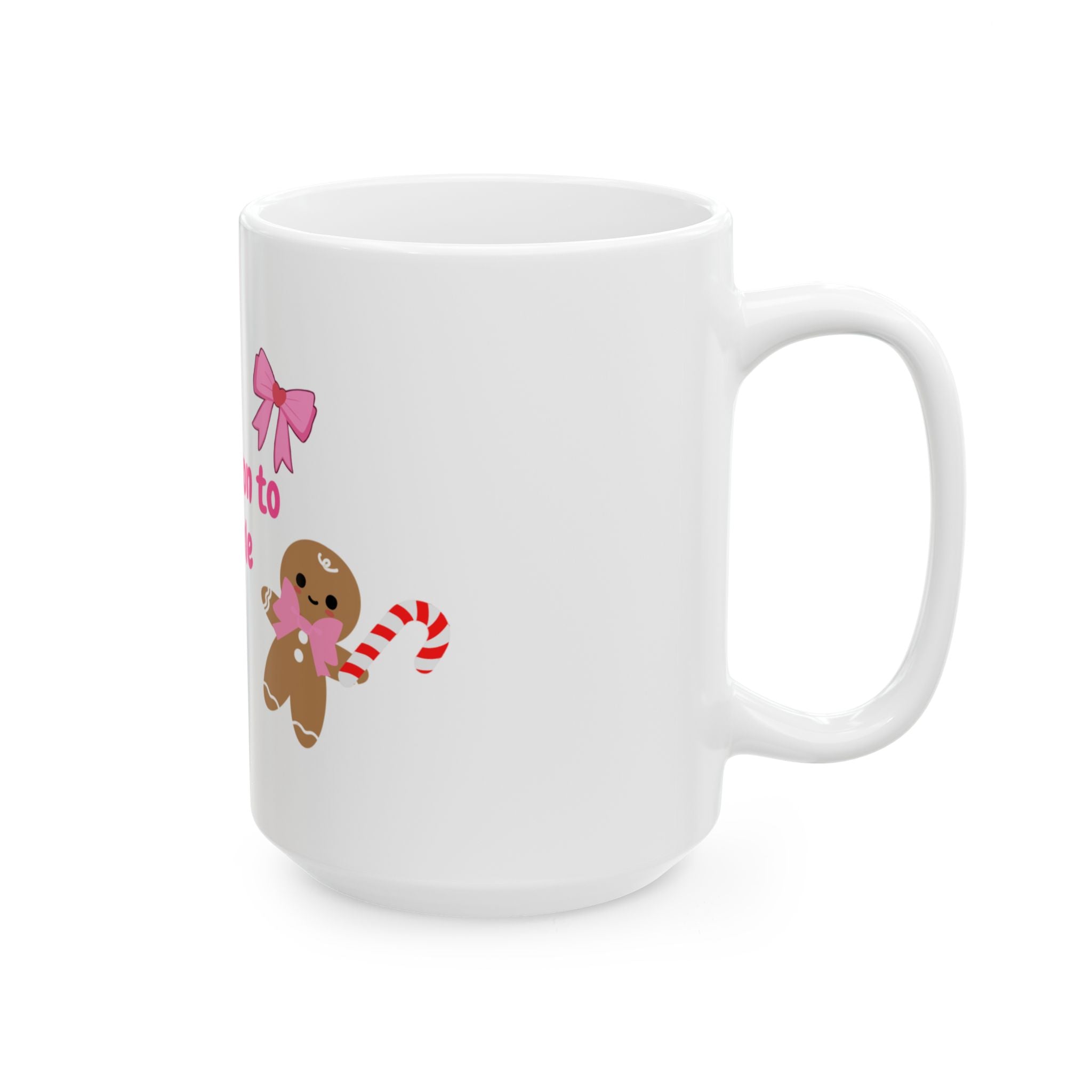 ‘Tis the Season to Sparkle™ Mug – Cute Girly Christmas Mug with Pink Present, Gingerbread, Candy Cane & Sparkles – Rich Girl Holiday Coffee Cup