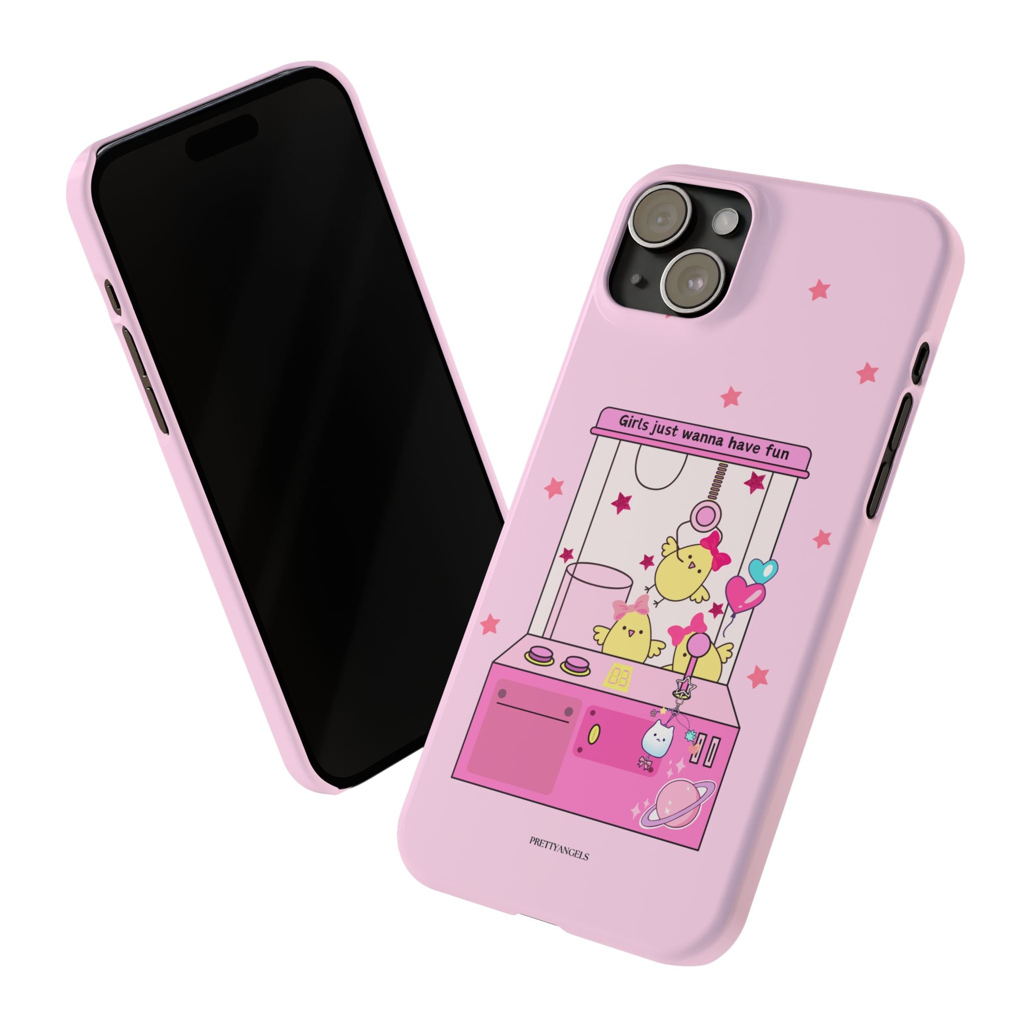 Cute Girls' Phone Case - Fun Vibe Slim Phone Cases, Cute Phone Cover, Kawaii Phone Case, Fun Pink Design, Gift for Her