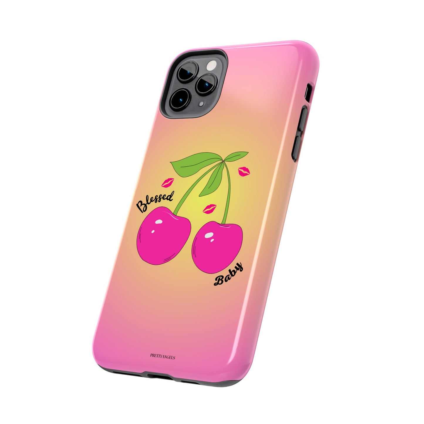 Hot Pink Cherry Blessed Baby Tough Phone Case