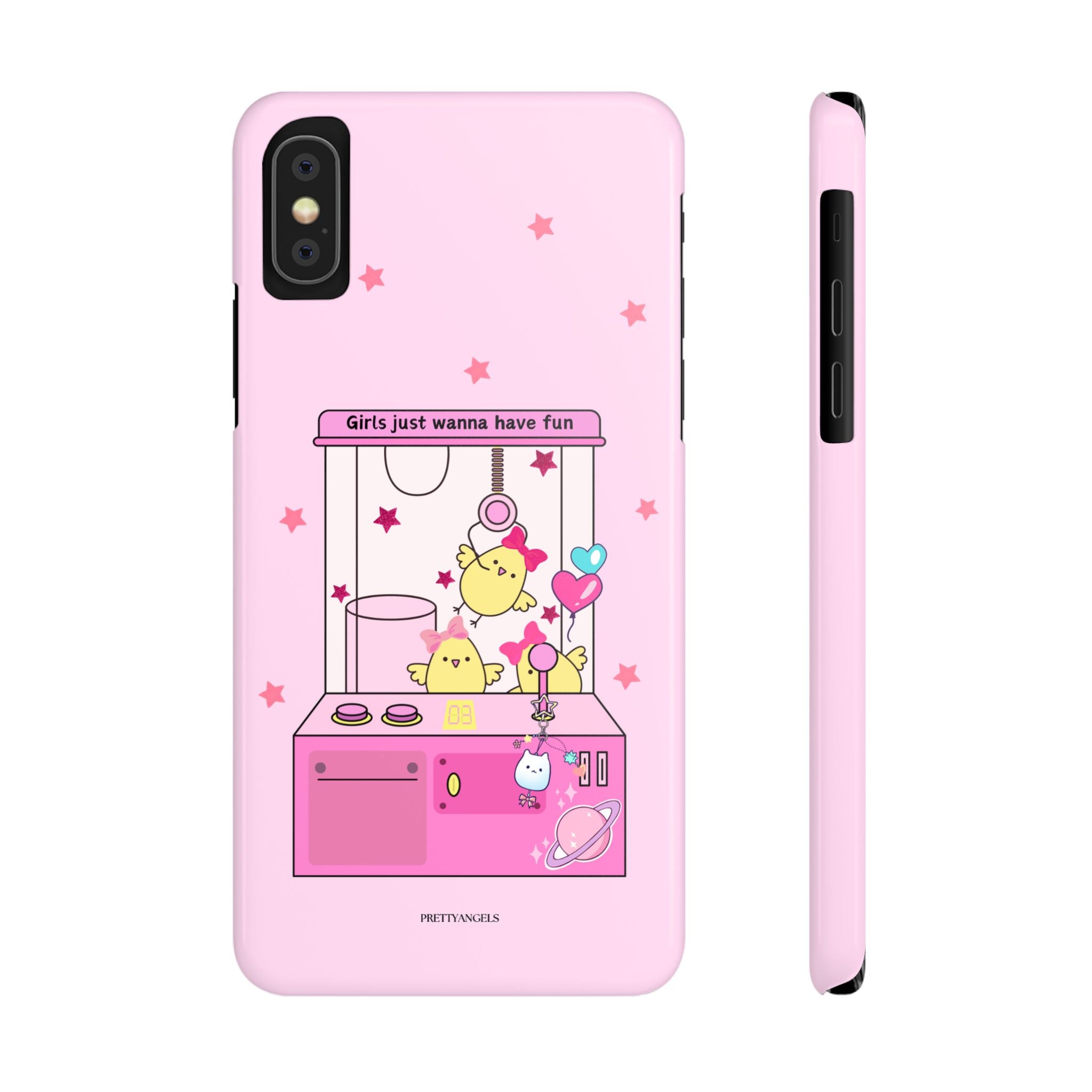 Cute Girls' Phone Case - Fun Vibe Slim Phone Cases, Cute Phone Cover, Kawaii Phone Case, Fun Pink Design, Gift for Her