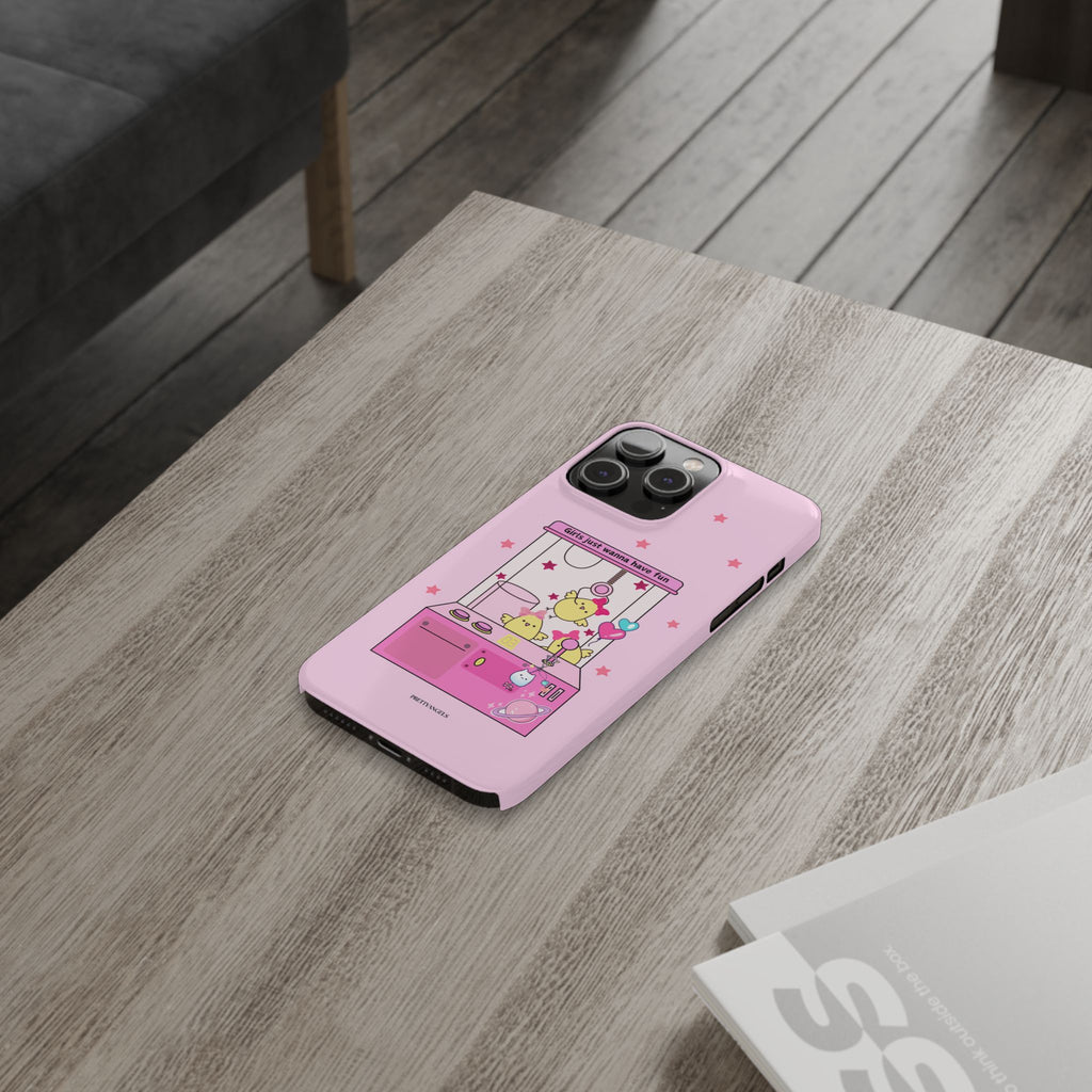 Cute Girls' Phone Case - Fun Vibe Slim Phone Cases, Cute Phone Cover, Kawaii Phone Case, Fun Pink Design, Gift for Her