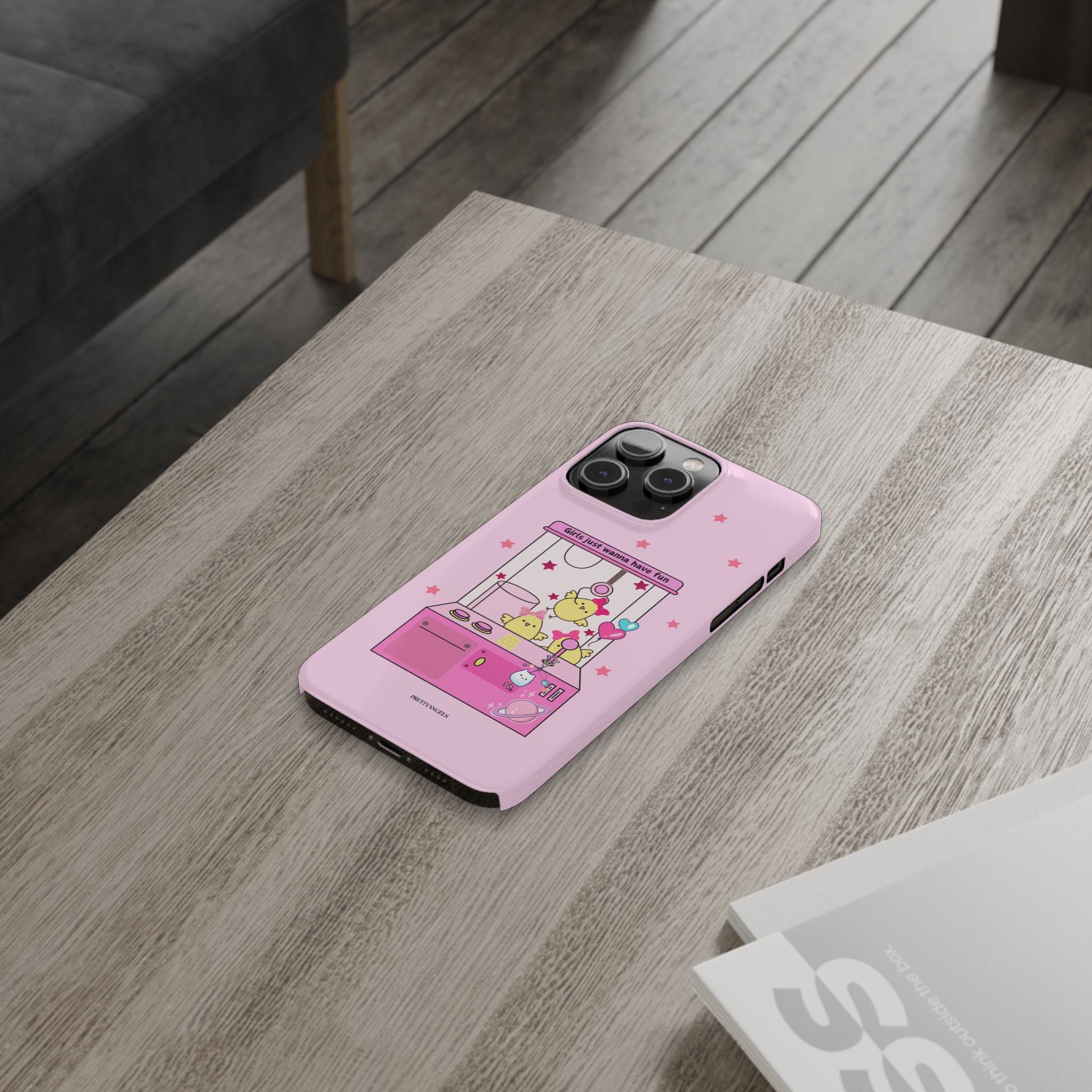 Cute Girls' Phone Case - Fun Vibe Slim Phone Cases, Cute Phone Cover, Kawaii Phone Case, Fun Pink Design, Gift for Her
