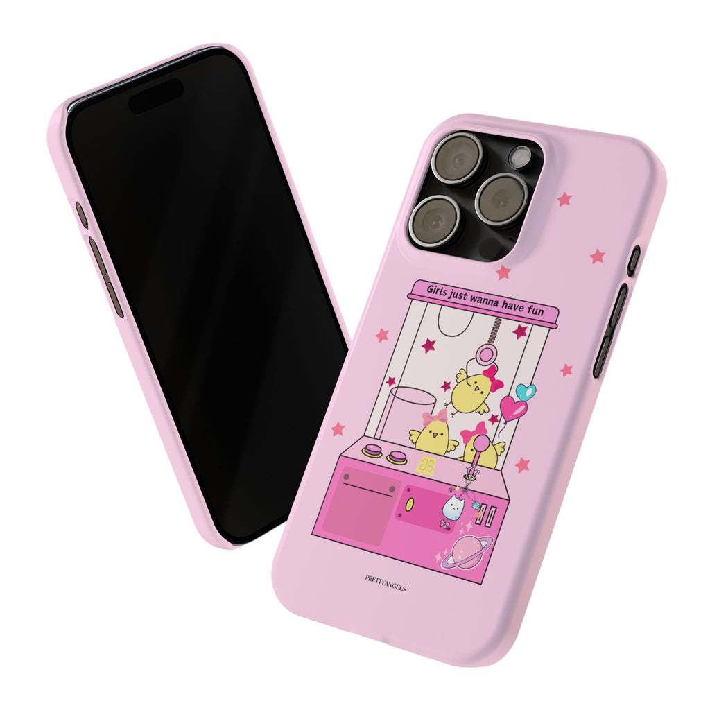 Cute Girls' Phone Case - Fun Vibe Slim Phone Cases, Cute Phone Cover, Kawaii Phone Case, Fun Pink Design, Gift for Her
