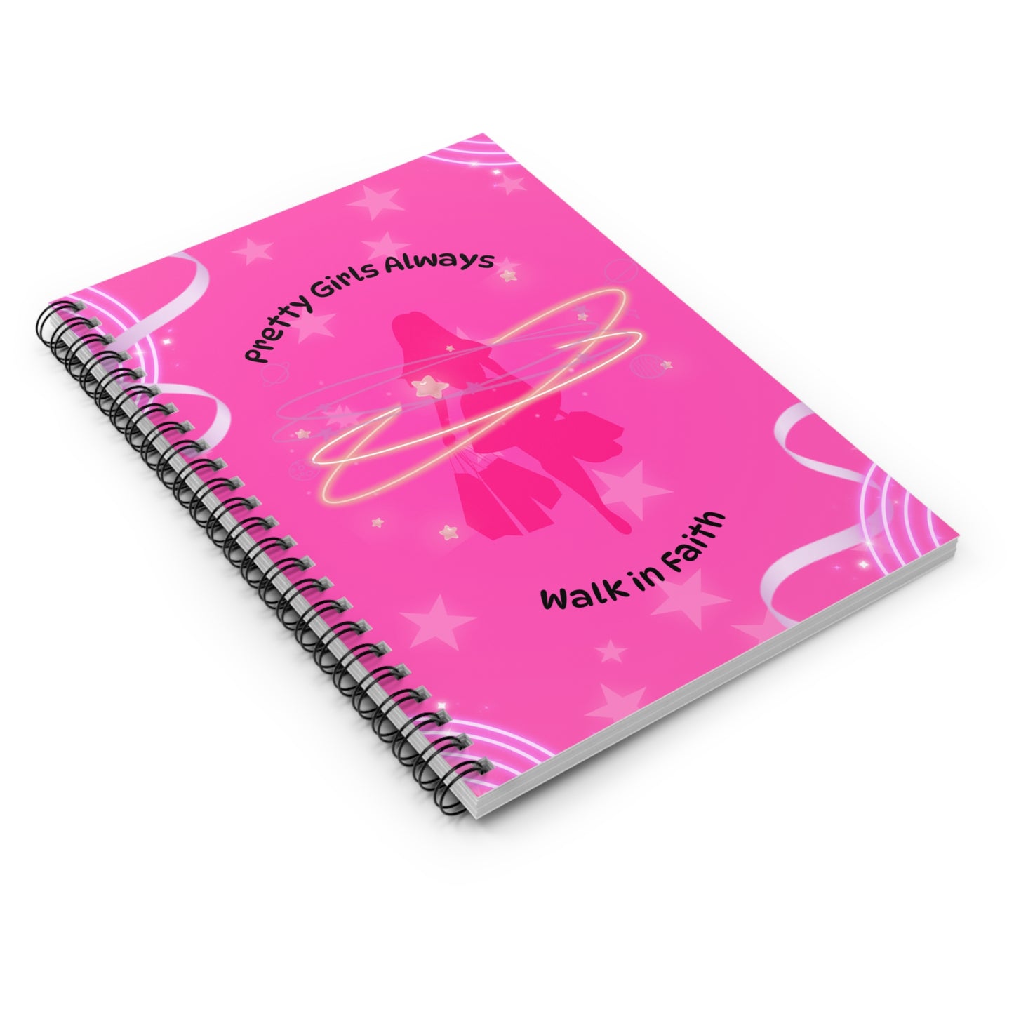 Inspirational Spiral Notebook - 'Pretty Girls Always Walk in Faith'