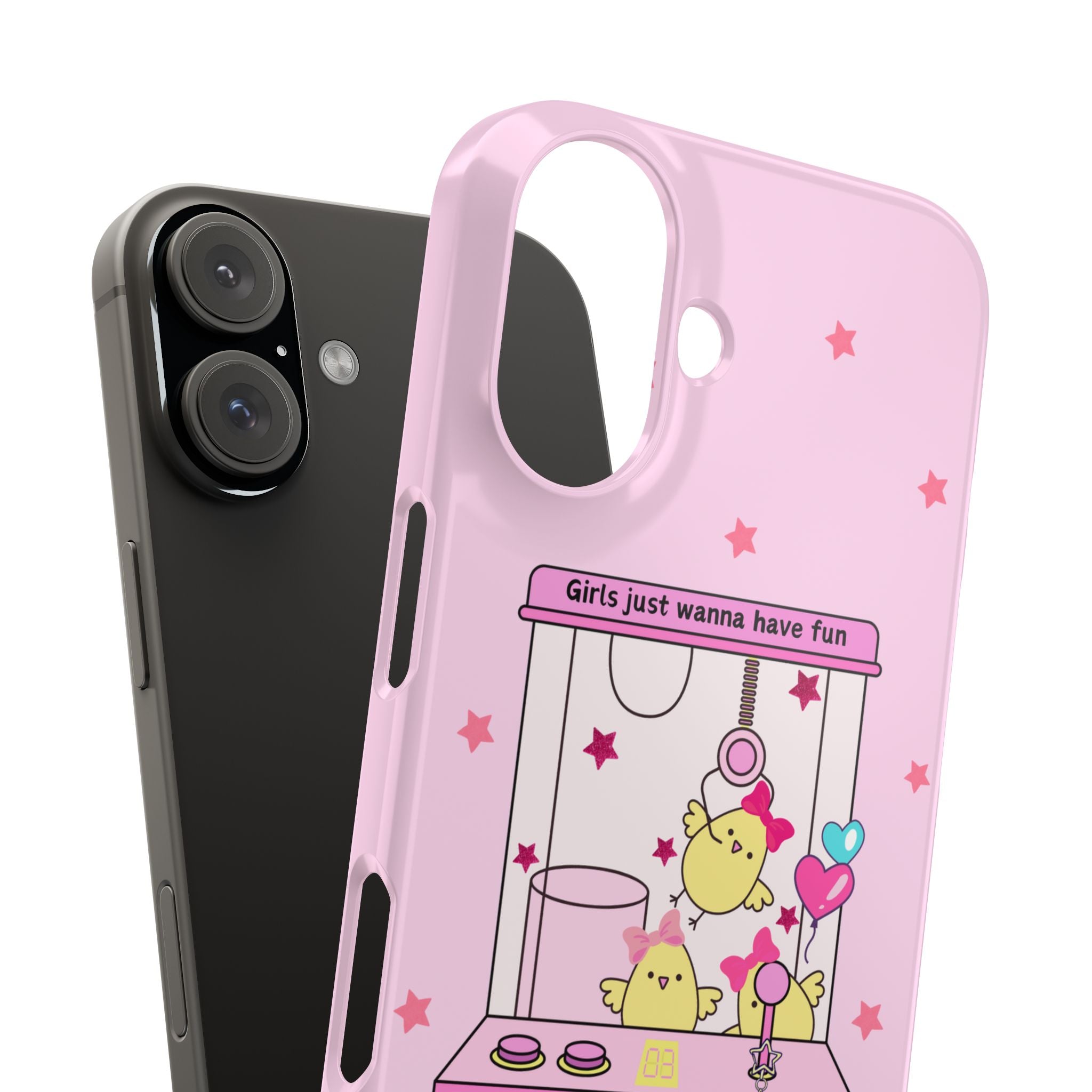 Cute Girls' Phone Case - Fun Vibe Slim Phone Cases, Cute Phone Cover, Kawaii Phone Case, Fun Pink Design, Gift for Her