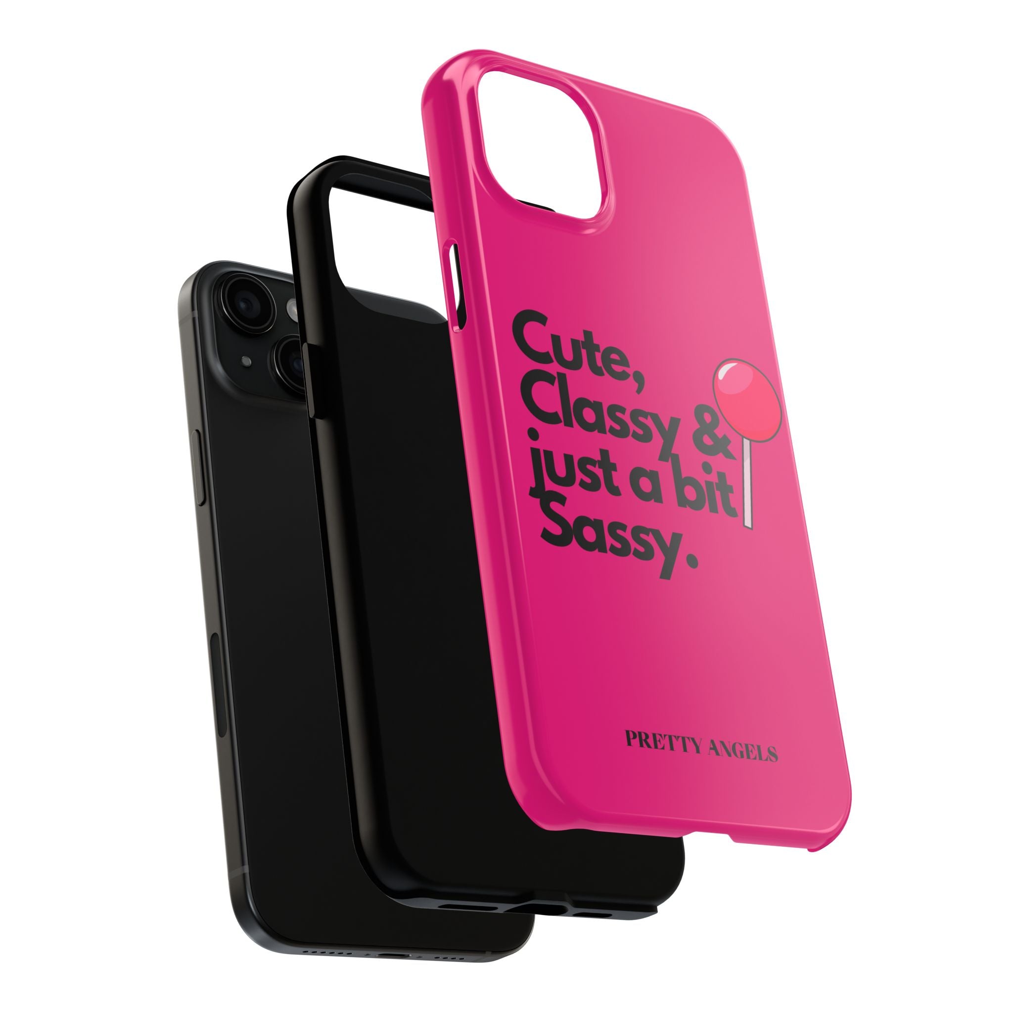Cute Classy Just a Bit Sassy Hot Pink Phone Case — Lollipop Baddie Vibe Tough Phone Case