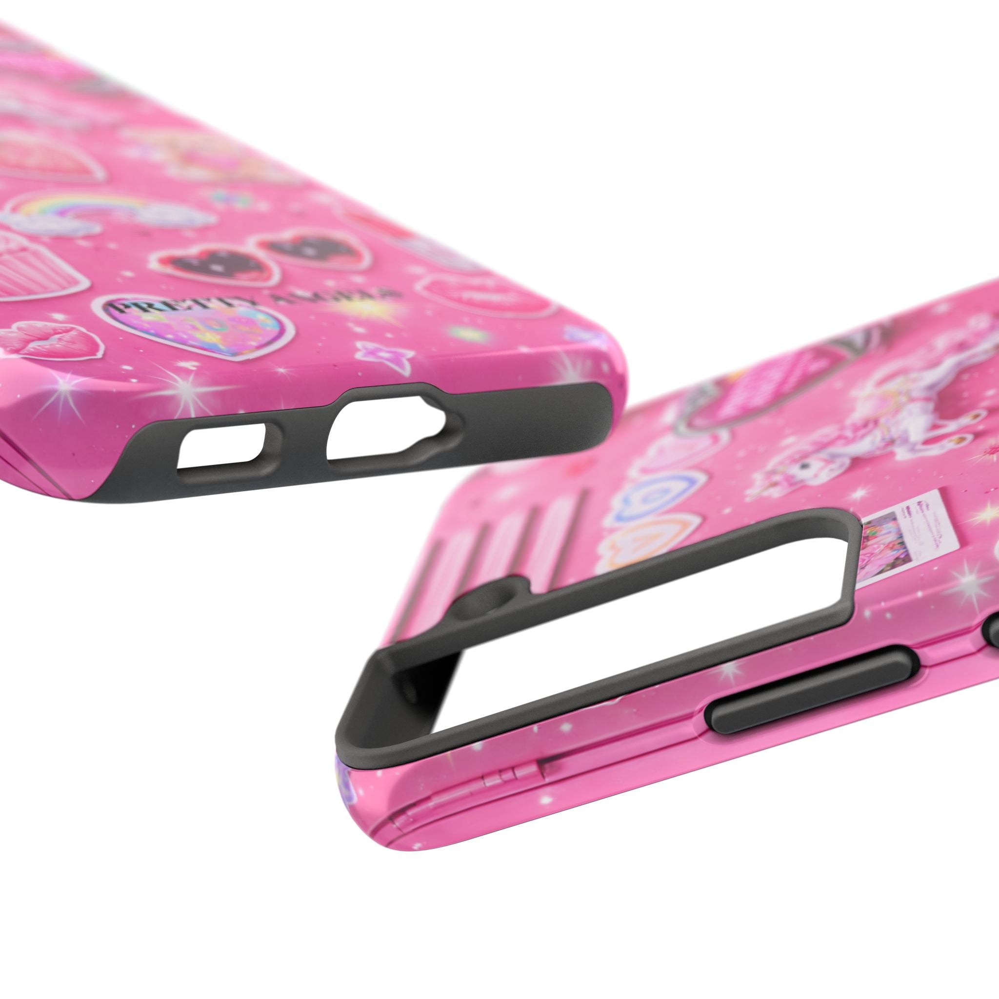 Girly Pink Locker Nostalgia with Hearts & Teddy Bear Tough Phone Case