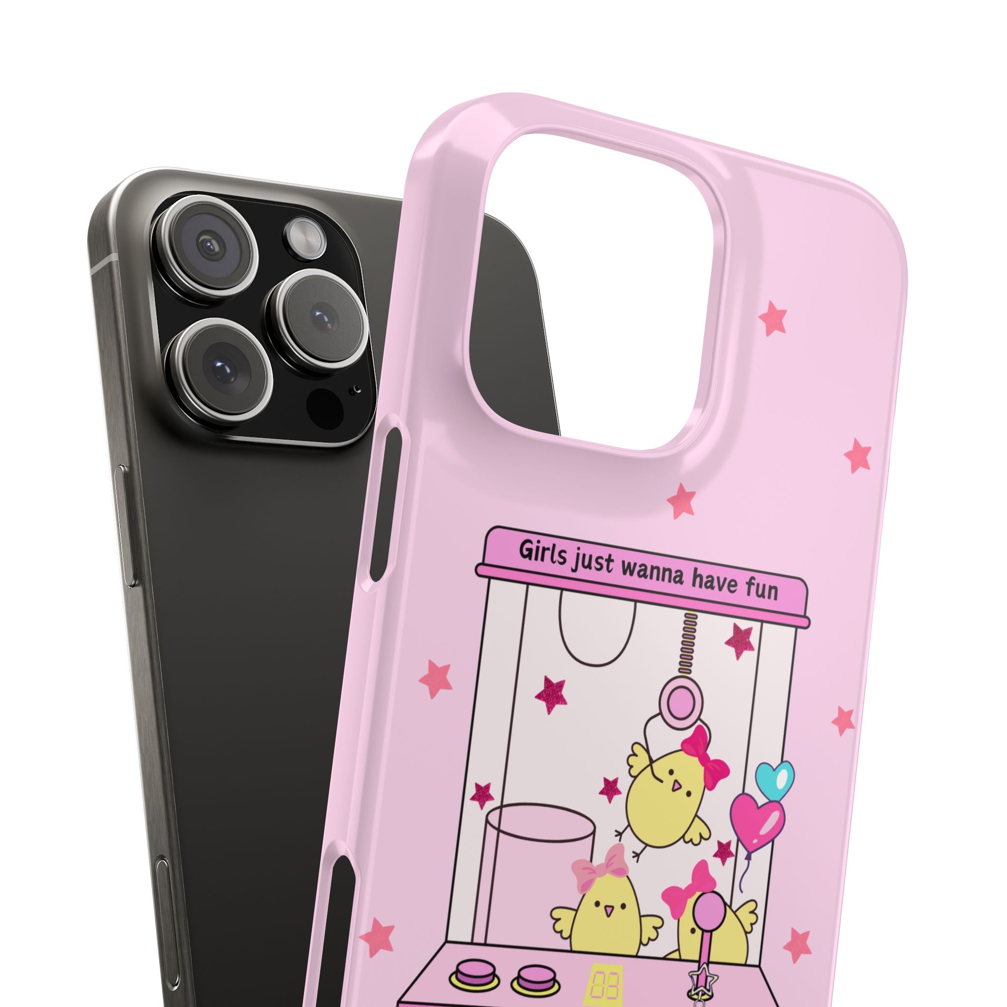 Cute Girls' Phone Case - Fun Vibe Slim Phone Cases, Cute Phone Cover, Kawaii Phone Case, Fun Pink Design, Gift for Her