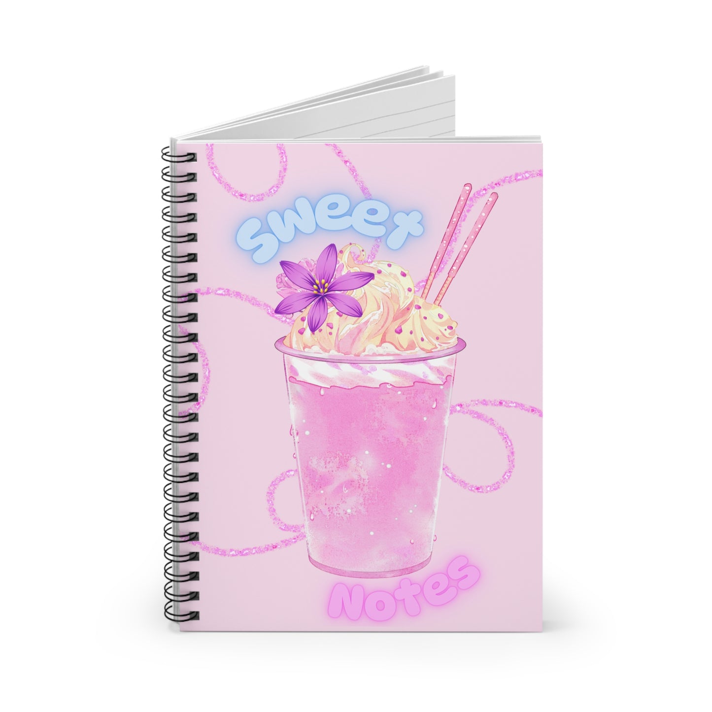 Spiral Notebook - Sweet Notes Pink Smoothie Ruled Line