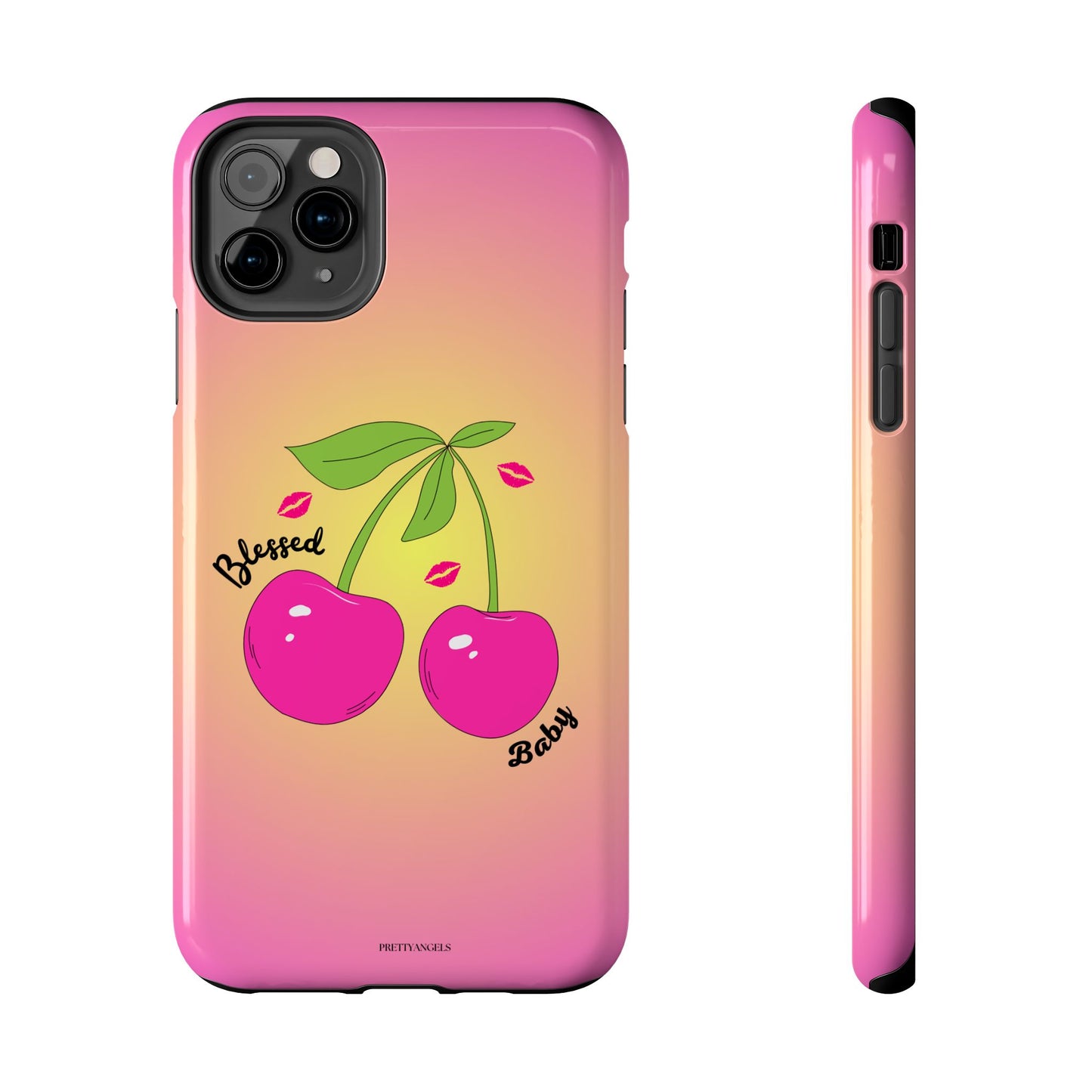 Hot Pink Cherry Blessed Baby Tough Phone Case