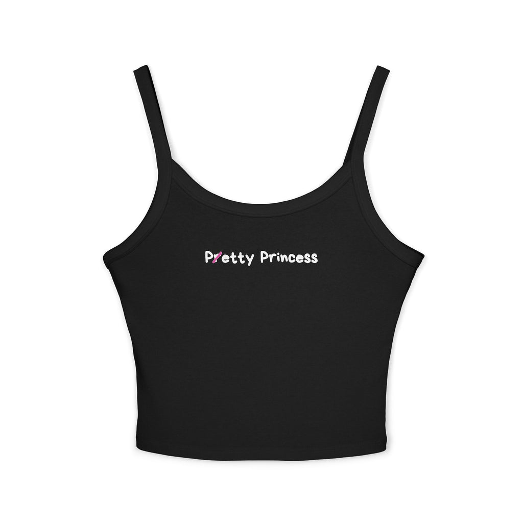 Pretty/Petty Princess Tank Top - Black, Baby Blue & Red | Soft Bella+Canvas Fit | Cute Ethical Crop for Rich Baddie Girls Who Love Bold Aesthetic Fashion