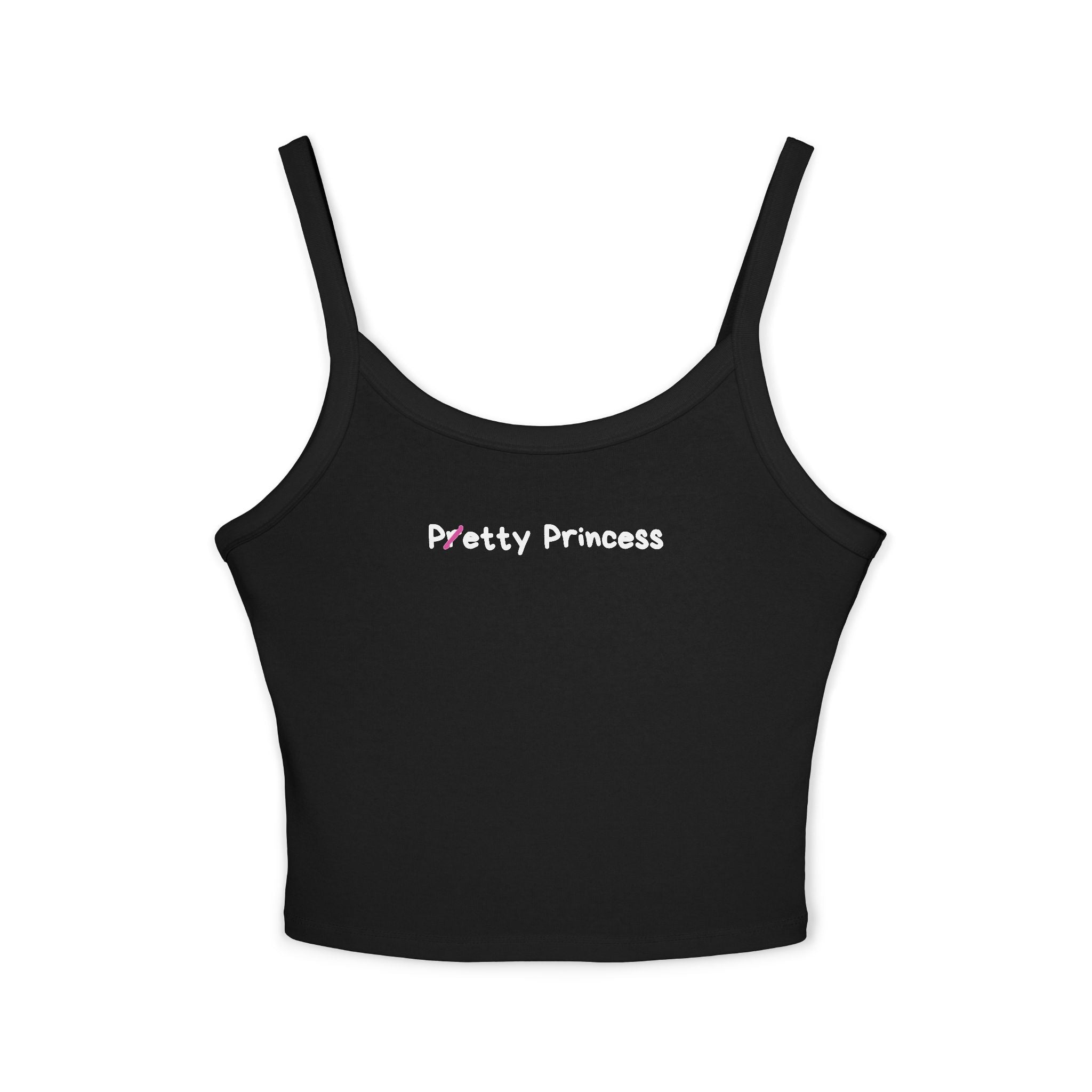 Pretty/Petty Princess Tank Top - Black, Baby Blue & Red | Soft Bella+Canvas Fit | Cute Ethical Crop for Rich Baddie Girls Who Love Bold Aesthetic Fashion