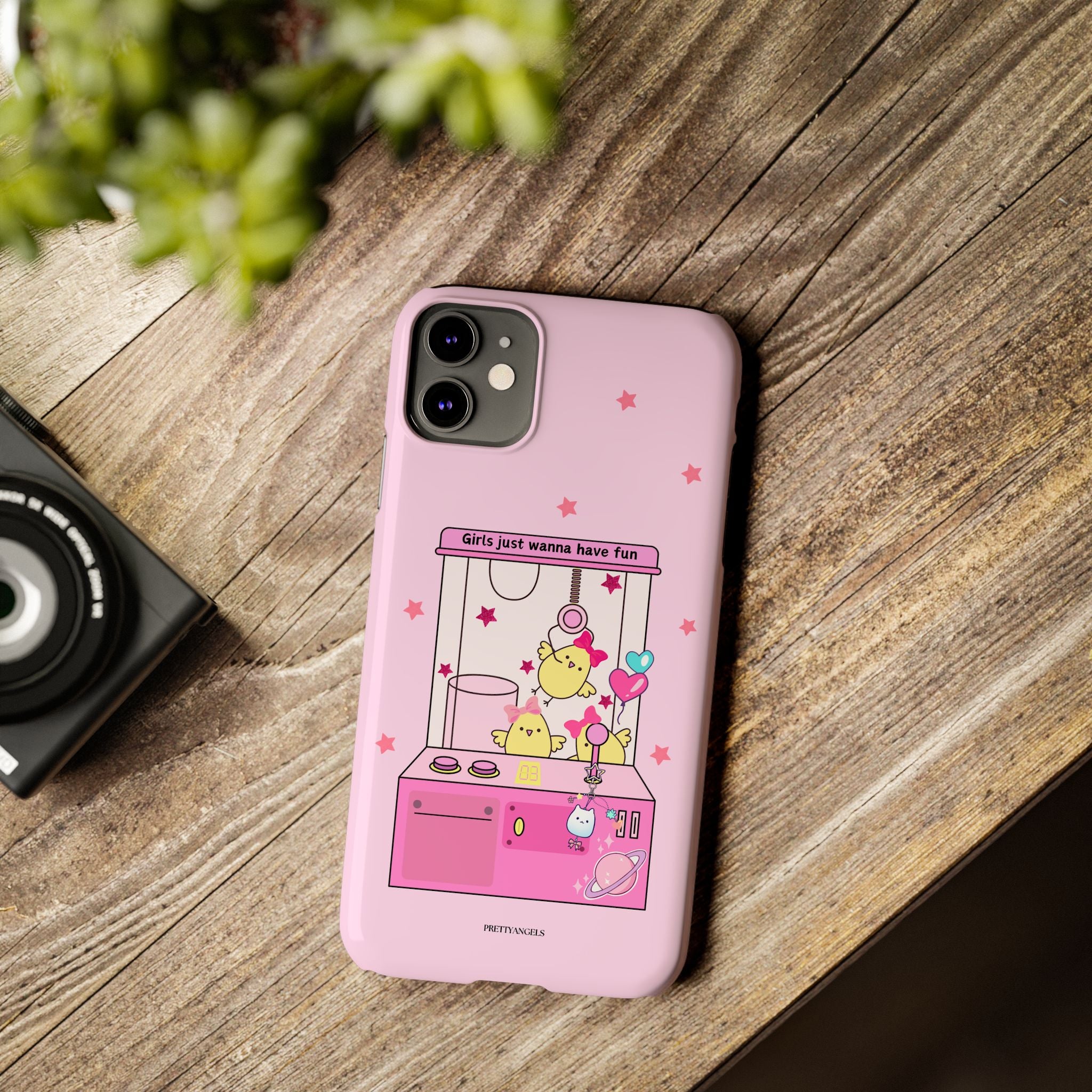 Cute Girls' Phone Case - Fun Vibe Slim Phone Cases, Cute Phone Cover, Kawaii Phone Case, Fun Pink Design, Gift for Her