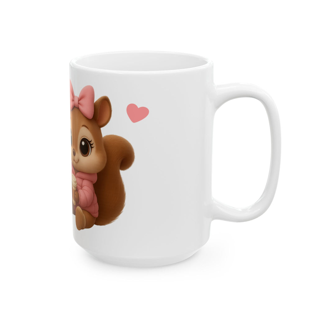 Blessed to See Another Day™ Holiday Mug – Cute Baby Squirrel Pink Puffer Coffee Mug (11oz & 15oz) | Aesthetic Girly Christmas Gift