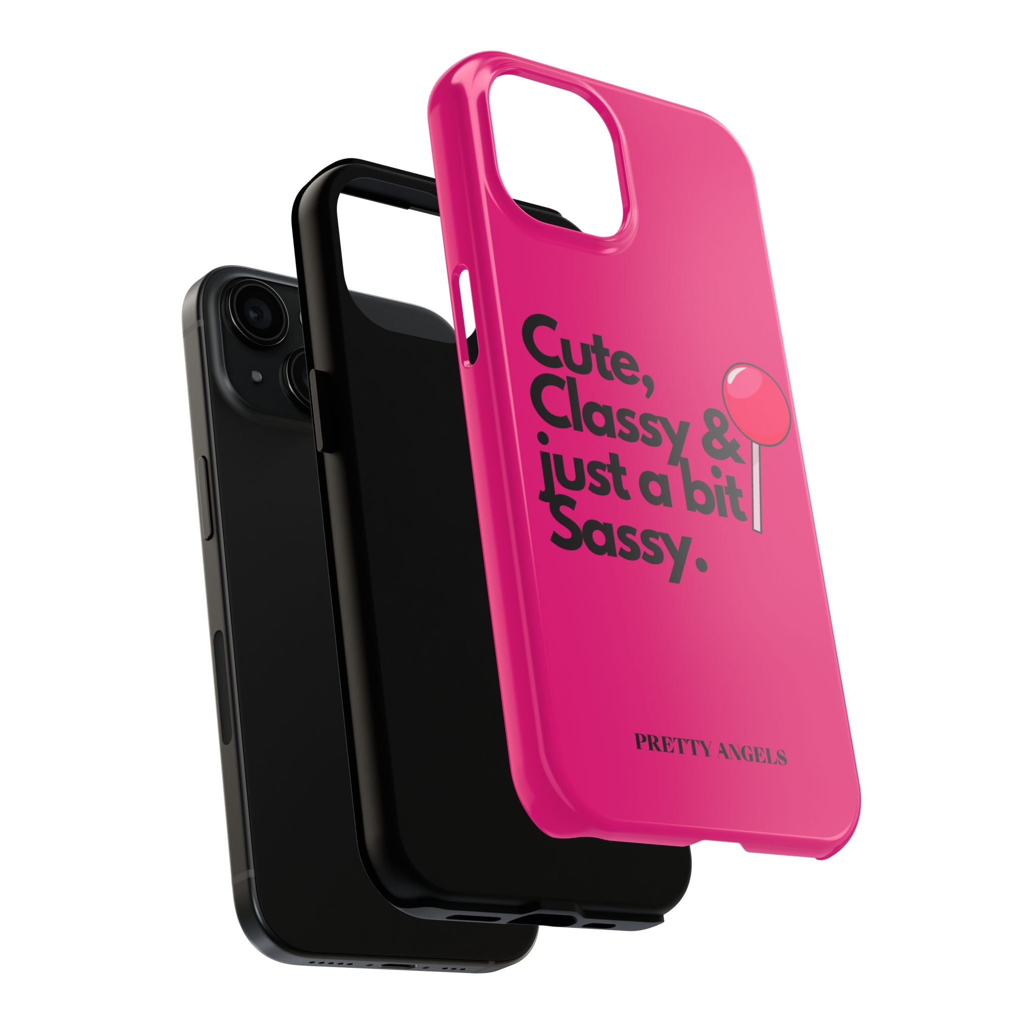 Cute Classy Just a Bit Sassy Hot Pink Phone Case — Lollipop Baddie Vibe Tough Phone Case