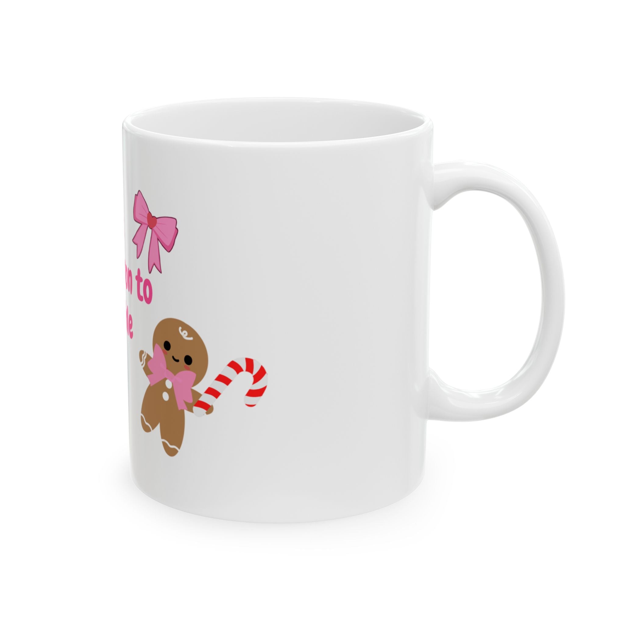 ‘Tis the Season to Sparkle™ Mug – Cute Girly Christmas Mug with Pink Present, Gingerbread, Candy Cane & Sparkles – Rich Girl Holiday Coffee Cup