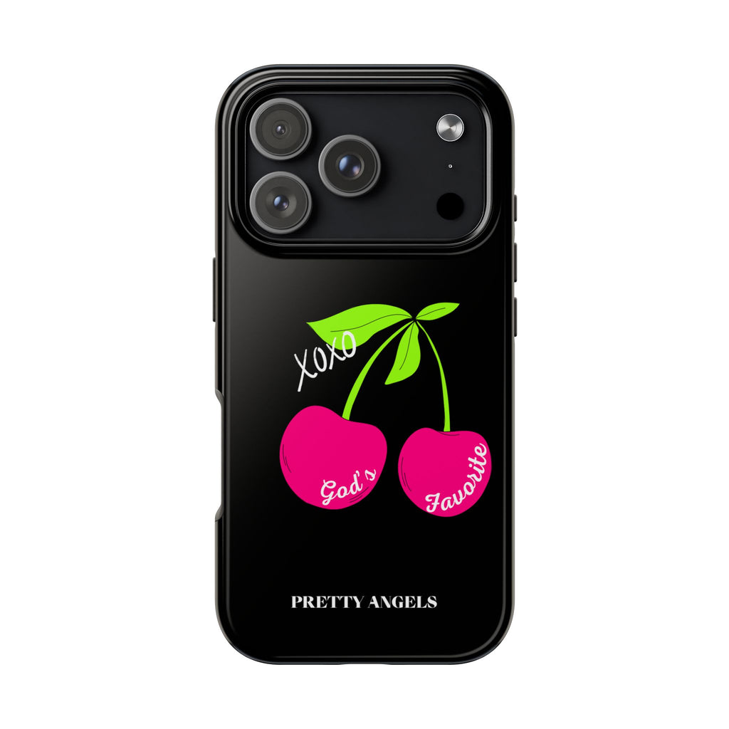 Tough Phone Case — 'God's Favorite' with Hot Pink Cherry