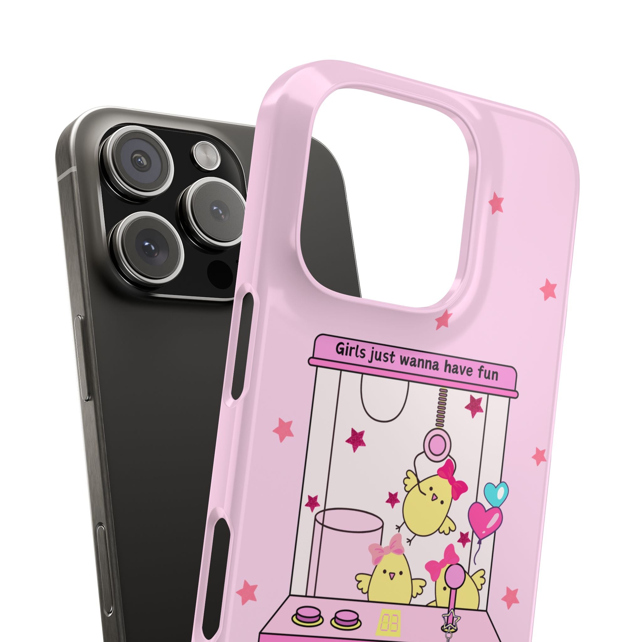 Cute Girls' Phone Case - Fun Vibe Slim Phone Cases, Cute Phone Cover, Kawaii Phone Case, Fun Pink Design, Gift for Her
