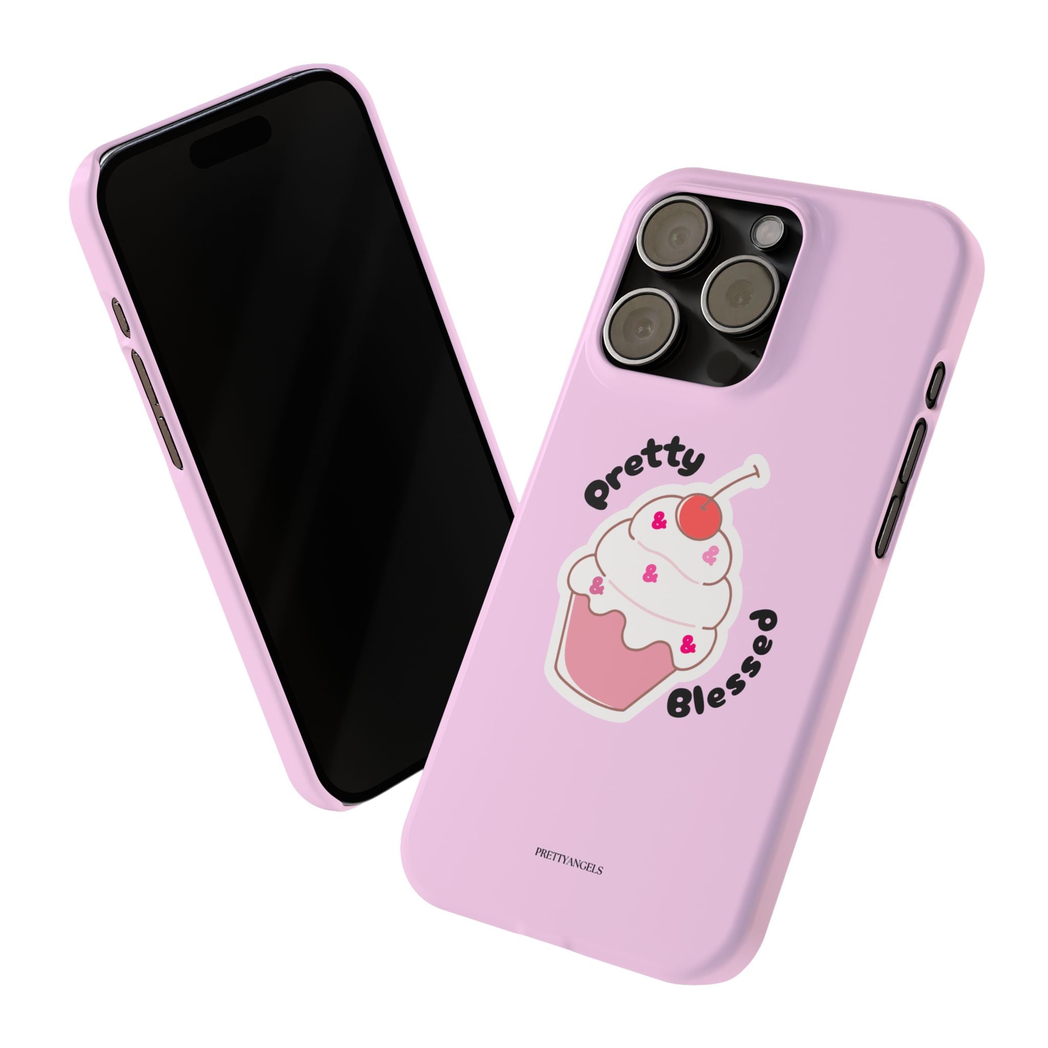Pretty & Blessed Cupcake Slim Pink Phone Case - Lightweight, Protective & Girly Aesthetic for Feminine Girly Girls