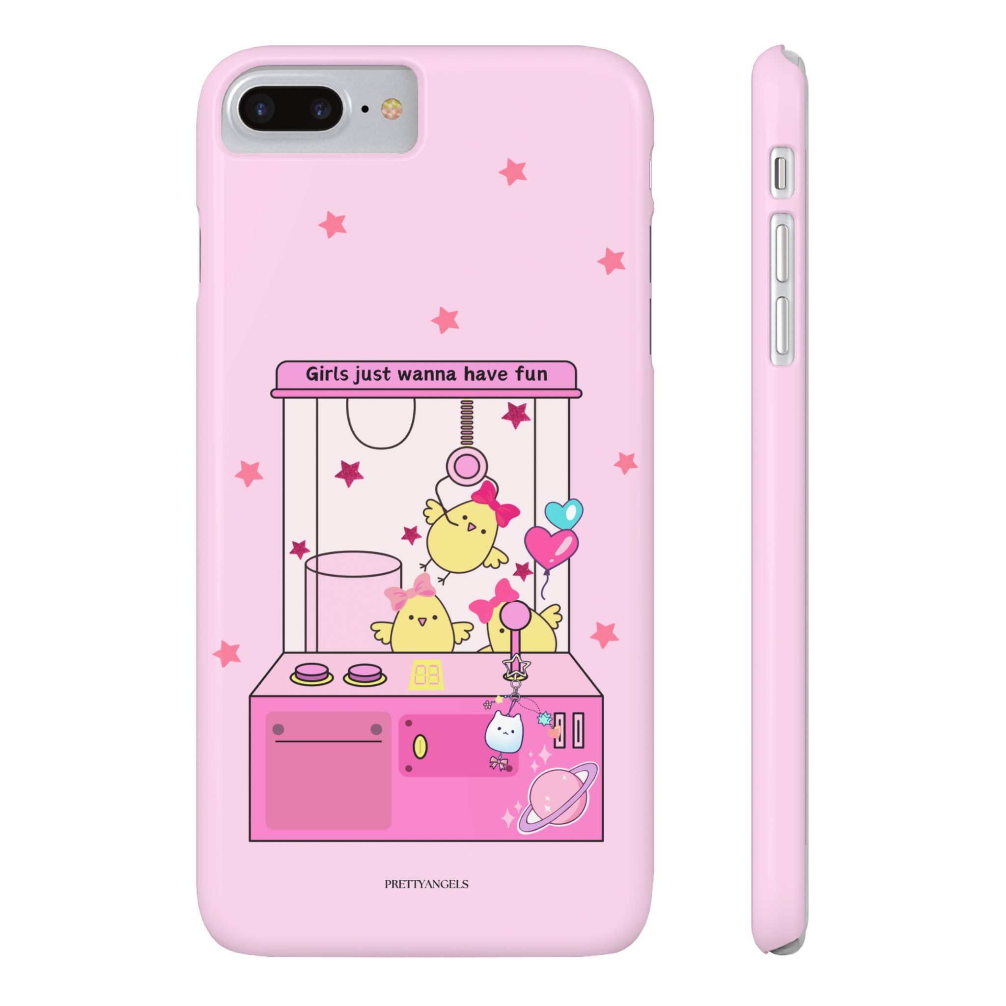 Cute Girls' Phone Case - Fun Vibe Slim Phone Cases, Cute Phone Cover, Kawaii Phone Case, Fun Pink Design, Gift for Her