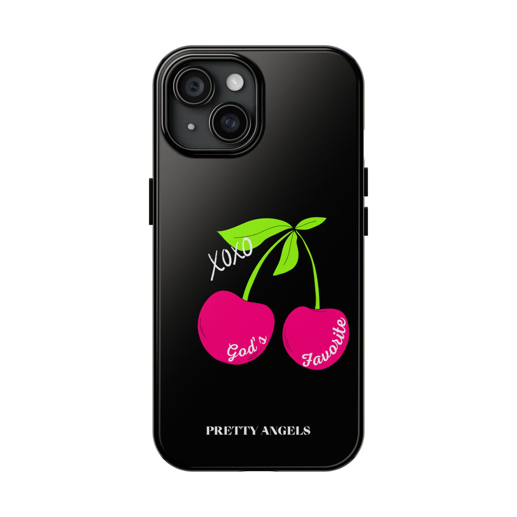 Tough Phone Case — 'God's Favorite' with Hot Pink Cherry