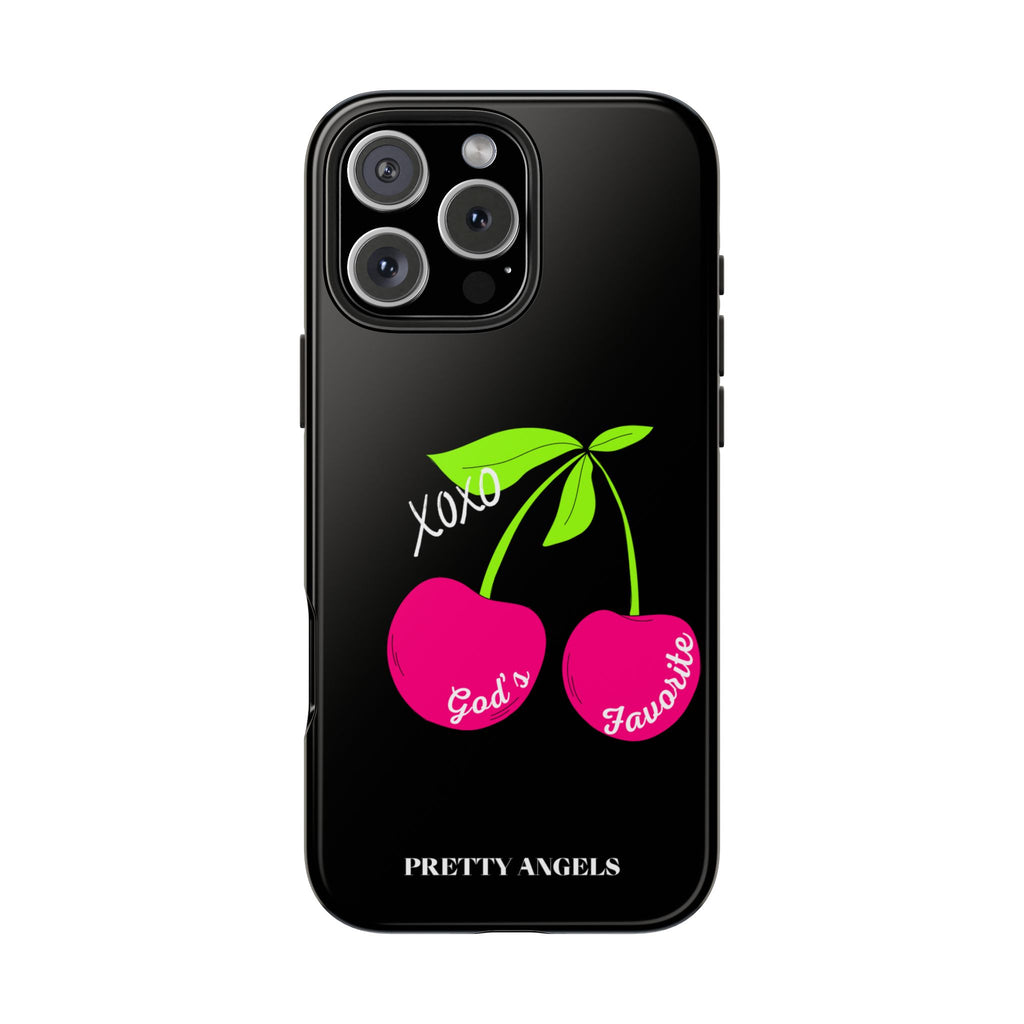 Tough Phone Case — 'God's Favorite' with Hot Pink Cherry