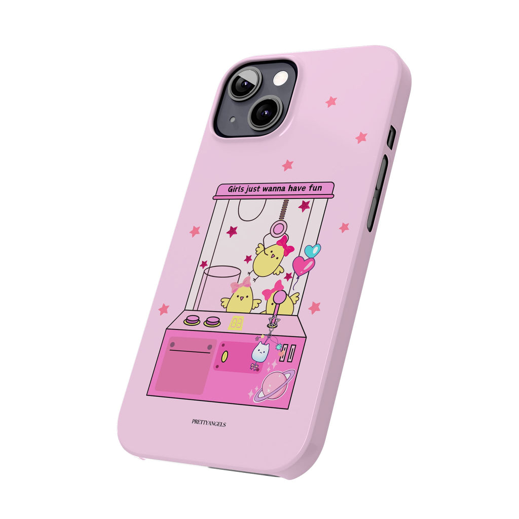 Cute Girls' Phone Case - Fun Vibe Slim Phone Cases, Cute Phone Cover, Kawaii Phone Case, Fun Pink Design, Gift for Her