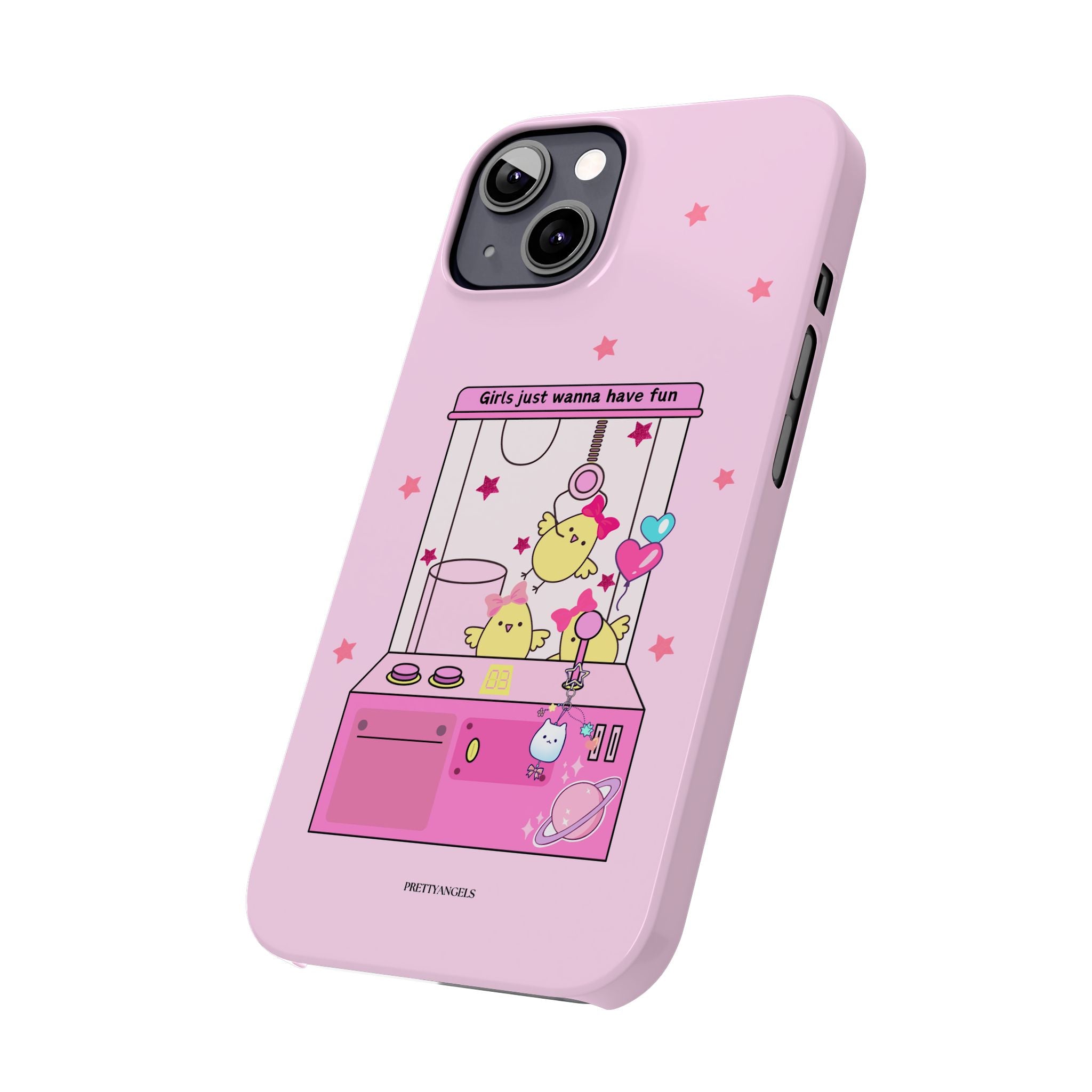 Cute Girls' Phone Case - Fun Vibe Slim Phone Cases, Cute Phone Cover, Kawaii Phone Case, Fun Pink Design, Gift for Her