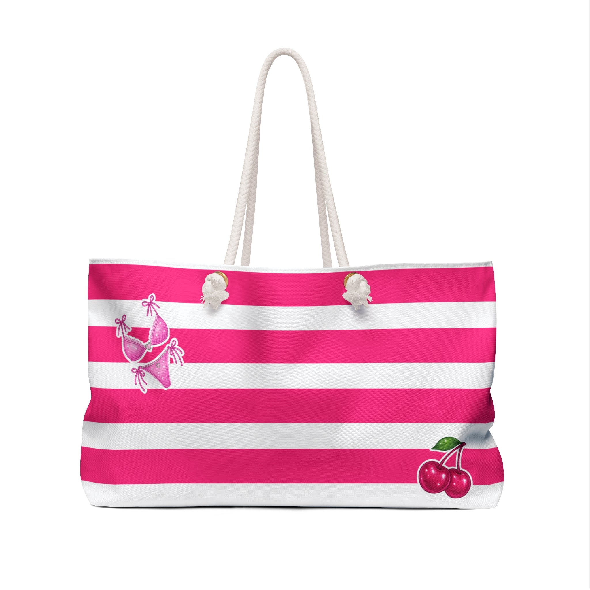 Hot Pink “Beach Babe Essentials” Weekender Tote - Trendy 2014 Vibes Rich Girl Summer Bag