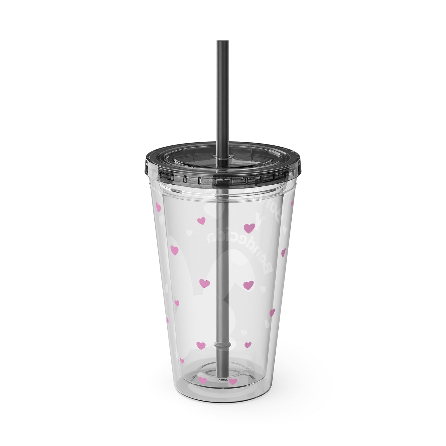 Bonita y Bendecida Pink Bunny Tumbler with Straw, 16oz