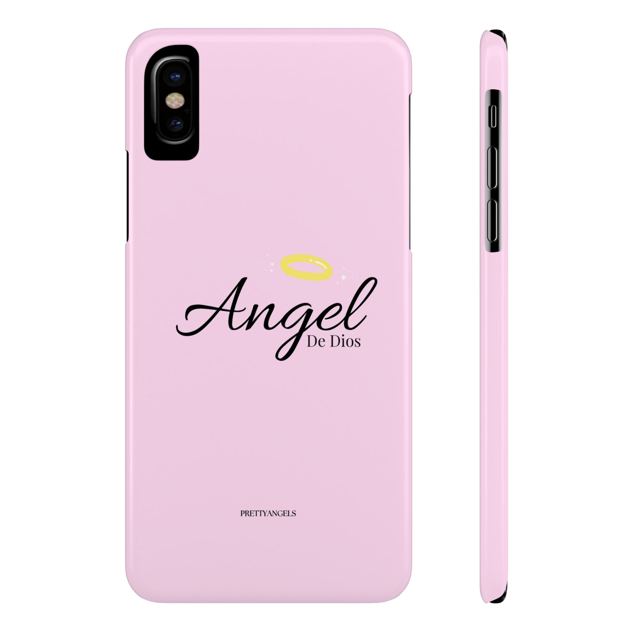 Angel De Dios Pink Slim Phone Case - Lightweight, Protective & Faith-Inspired for Latina Baddies, Girly Trendy Accessory